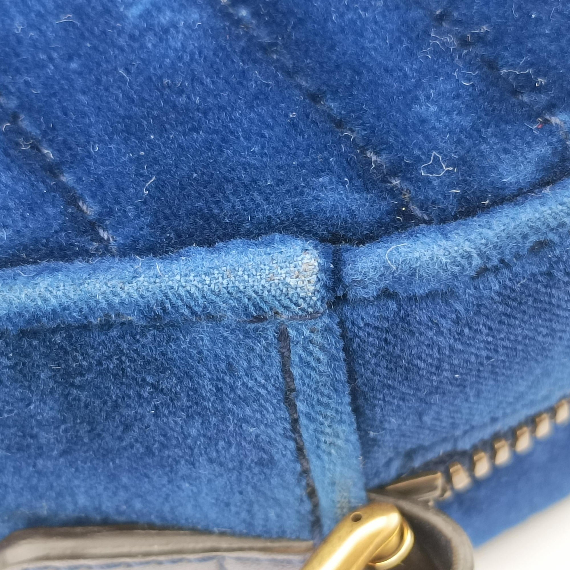 Vintage Gucci GG Marmont Blue velour 447632 shoulderbag | stylenewstar