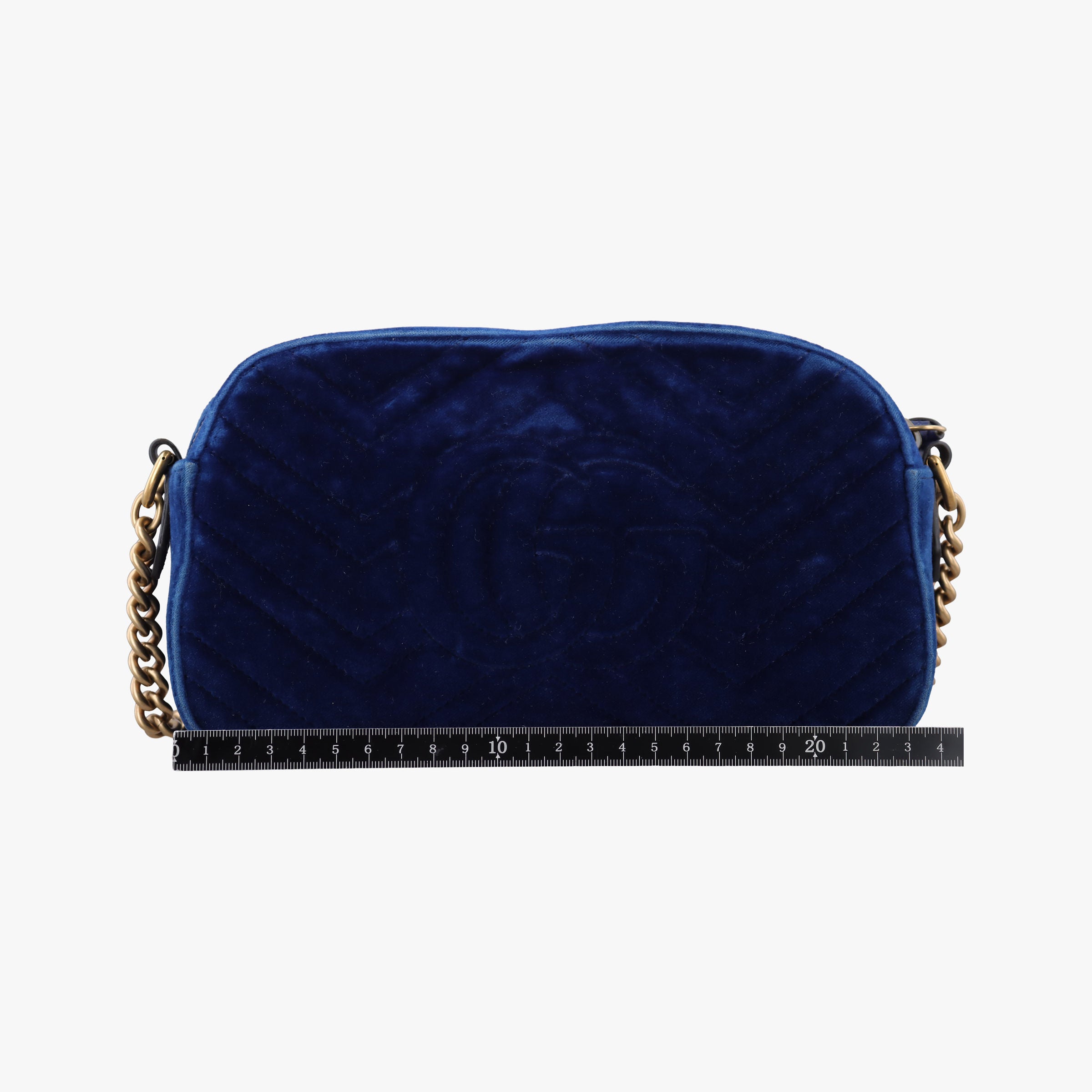 Vintage Gucci GG Marmont Blue velour 447632 shoulderbag | stylenewstar