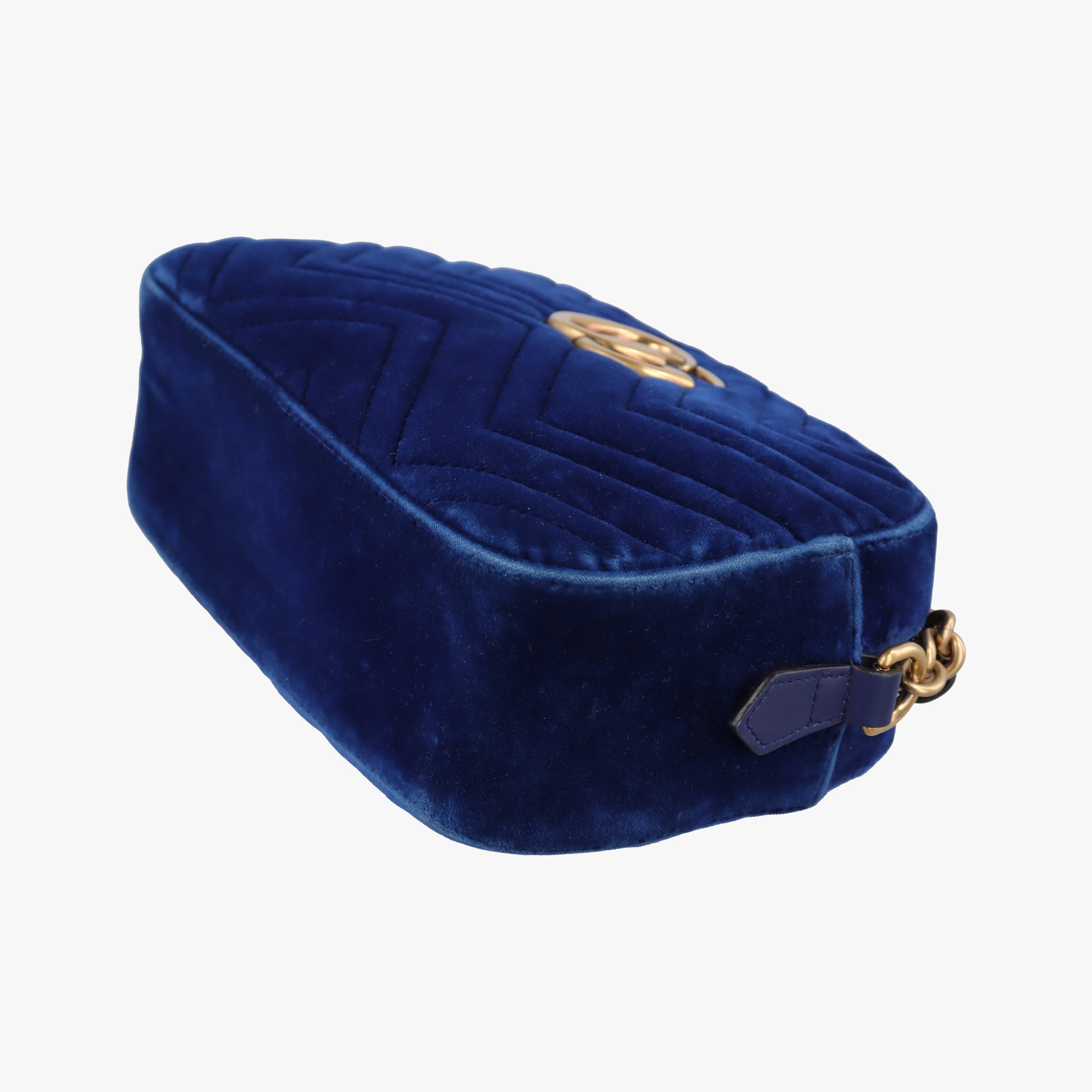 Vintage Gucci GG Marmont Blue velour 447632 shoulderbag | stylenewstar