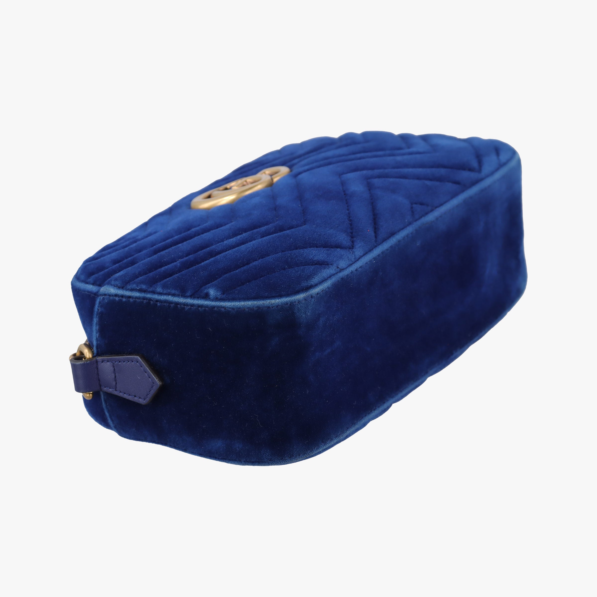 Vintage Gucci GG Marmont Blue velour 447632 shoulderbag | stylenewstar