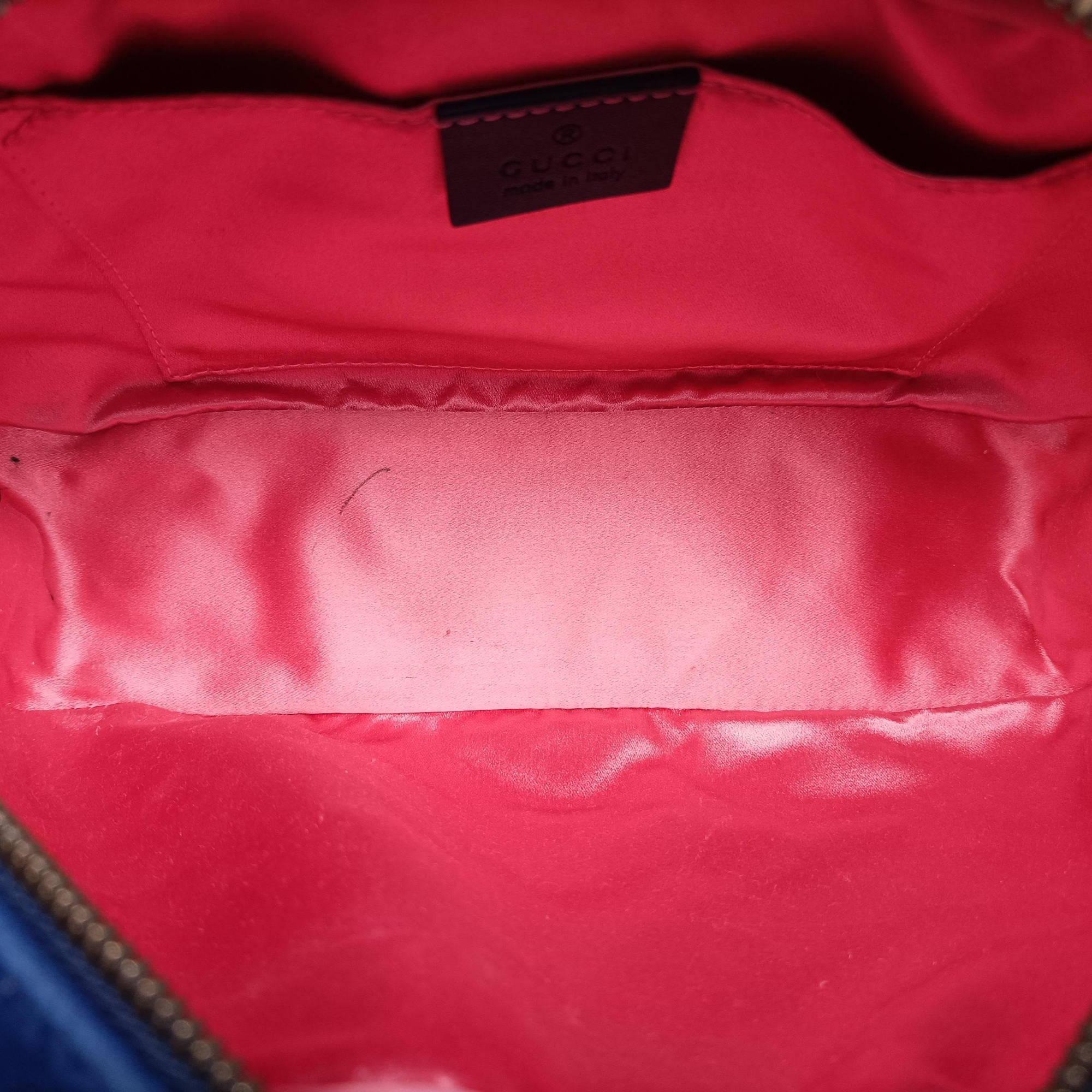 Vintage Gucci GG Marmont Blue velour 447632 shoulderbag | stylenewstar