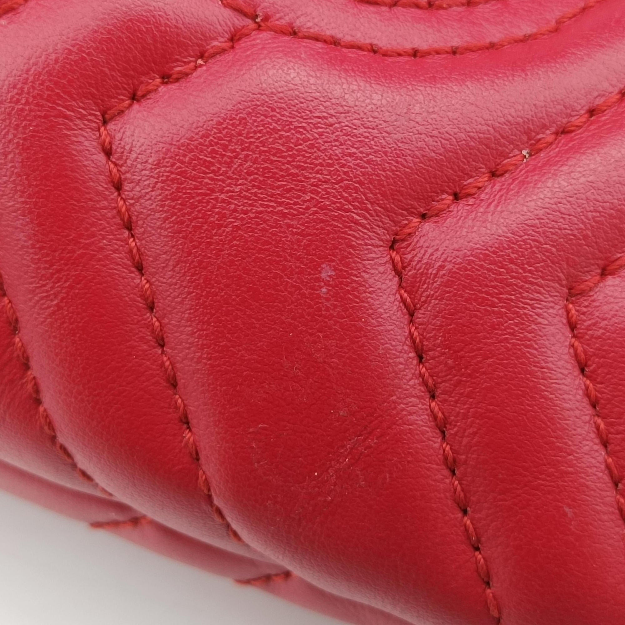 Pre-owned Gucci GG Marmont Red Leather 575163 shoulderbag | stylenewstar