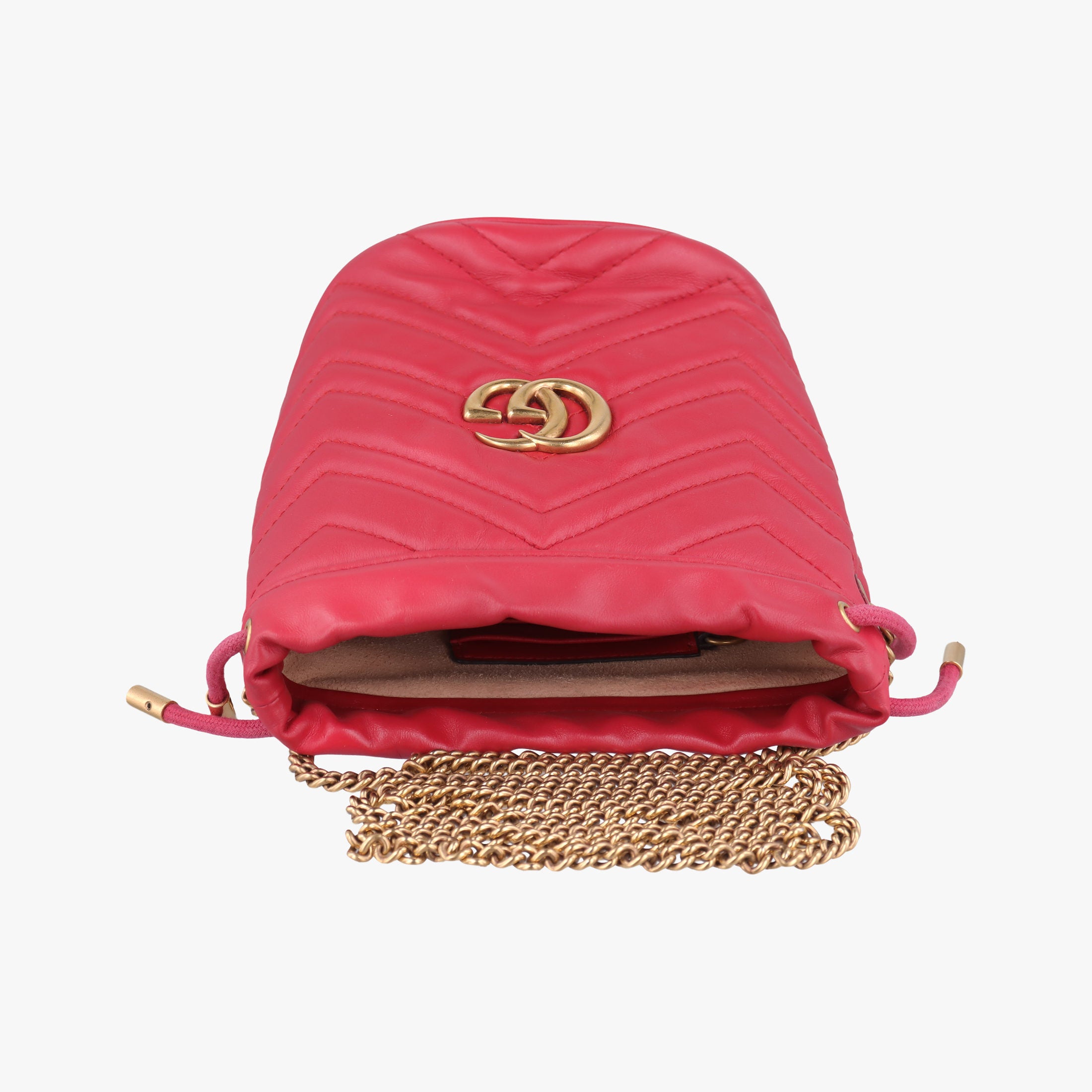Pre-owned Gucci GG Marmont Red Leather 575163 shoulderbag | stylenewstar