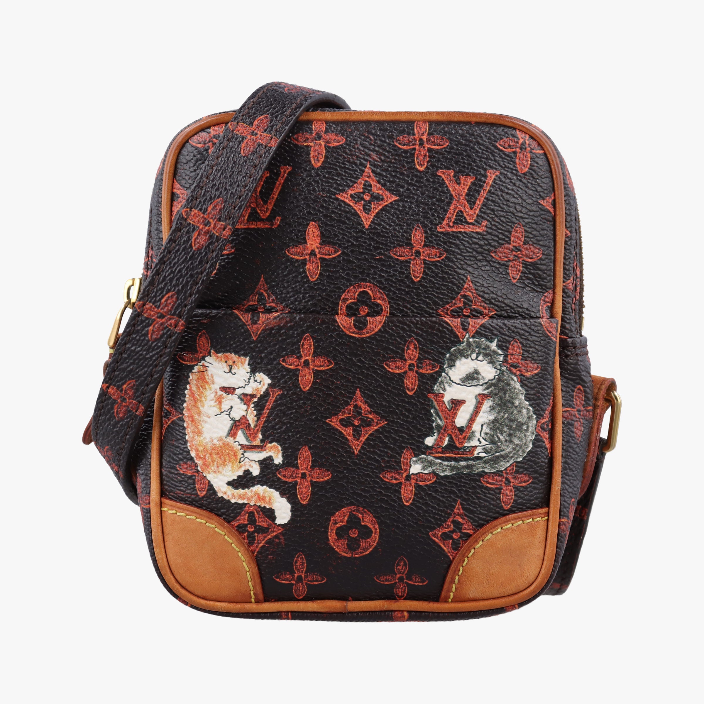 Pre-owned Louis Vuitton Catgram Panam Set brown×Multicolour Monogram canvas M44399 shoulderbag | stylenewstar
