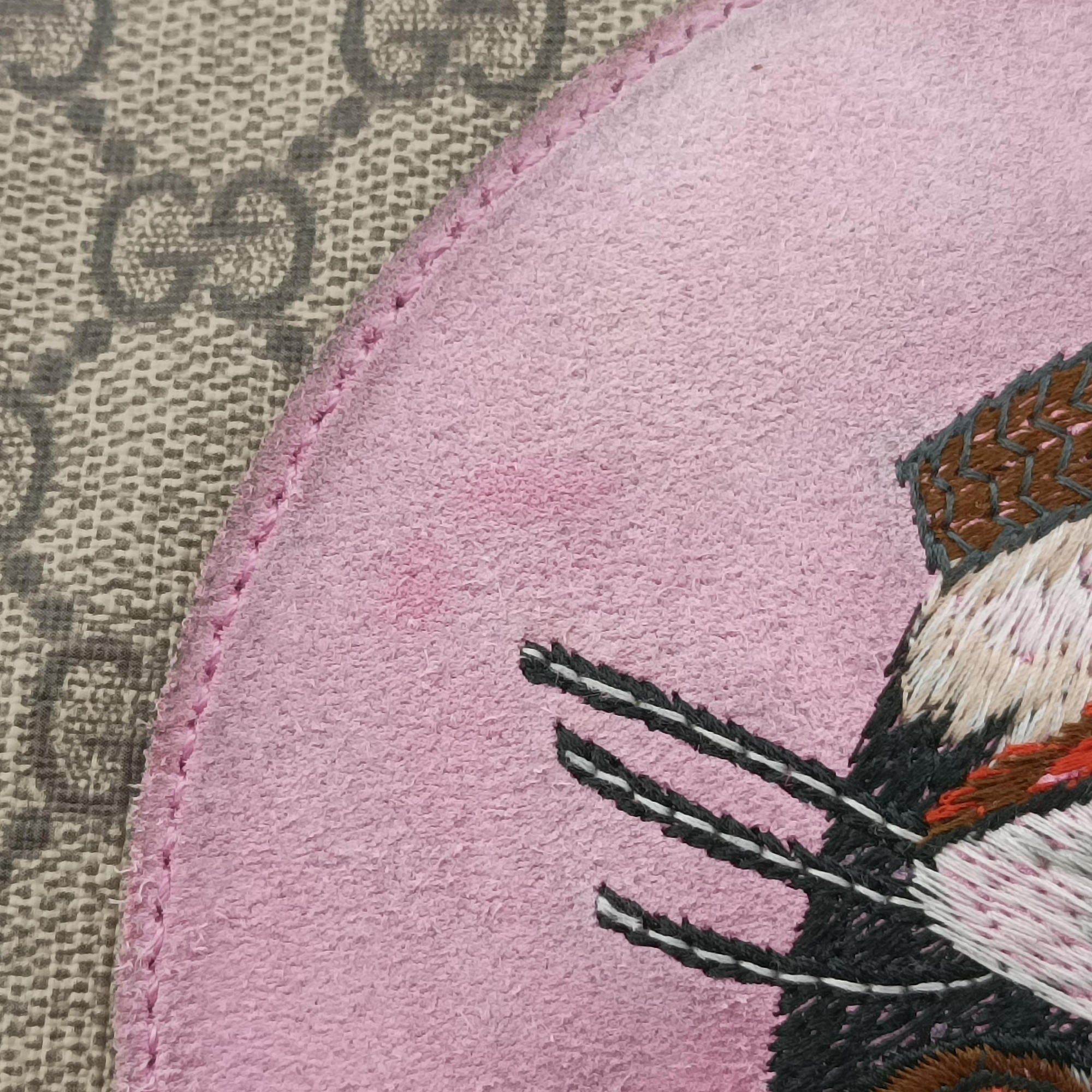 Pre-owned Gucci GG Supreme Bosco PATCHED beige×multi PVC coated canvas × suede 473887 shoulderbag | stylenewstar