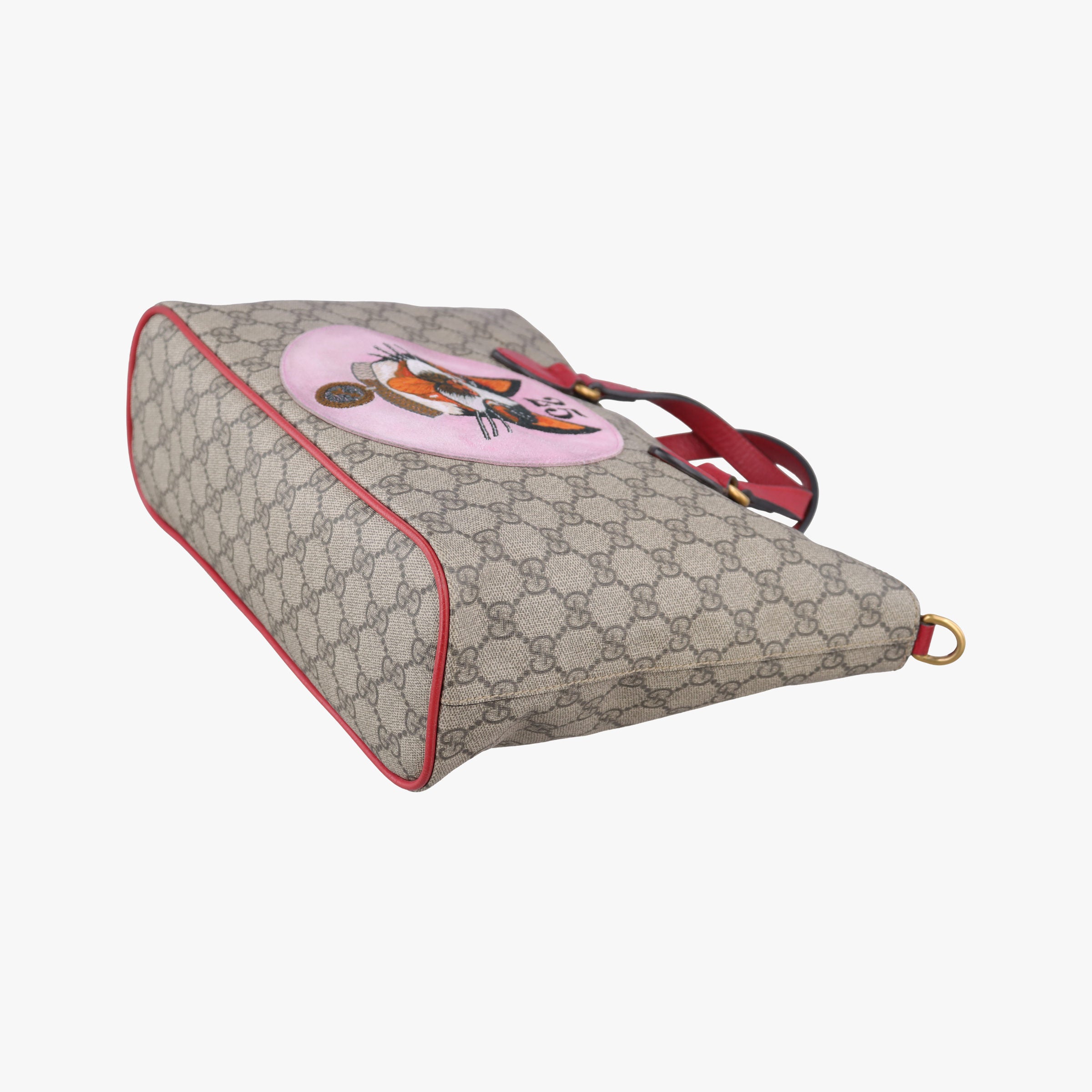 Pre-owned Gucci GG Supreme Bosco PATCHED beige×multi PVC coated canvas × suede 473887 shoulderbag | stylenewstar