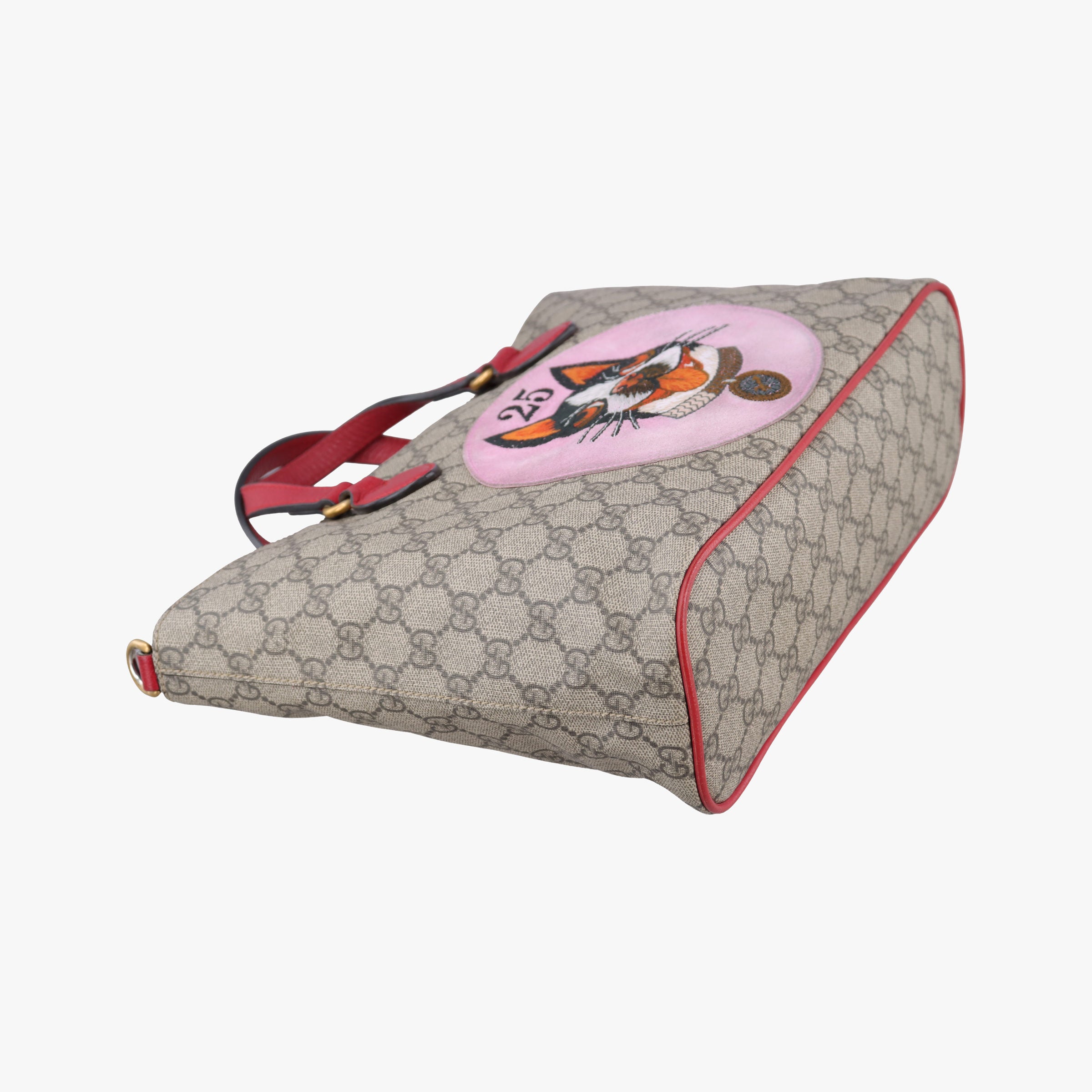 Pre-owned Gucci GG Supreme Bosco PATCHED beige×multi PVC coated canvas × suede 473887 shoulderbag | stylenewstar