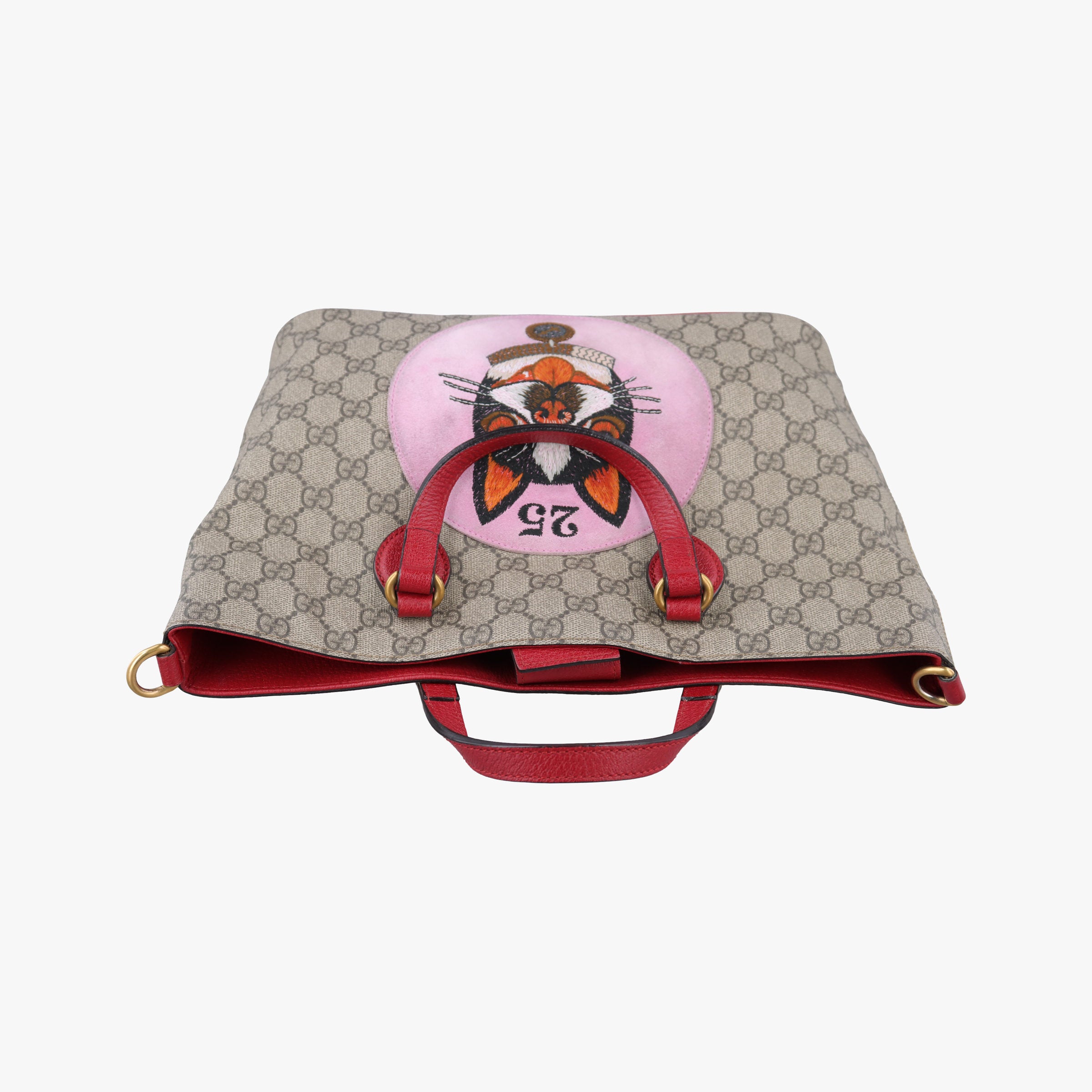 Pre-owned Gucci GG Supreme Bosco PATCHED beige×multi PVC coated canvas × suede 473887 shoulderbag | stylenewstar