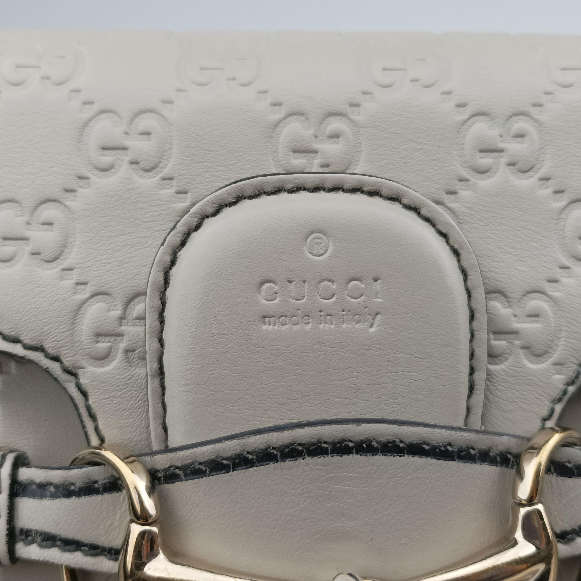 Pre-owned Gucci Emily White Leather 295402 shoulderbag | stylenewstar