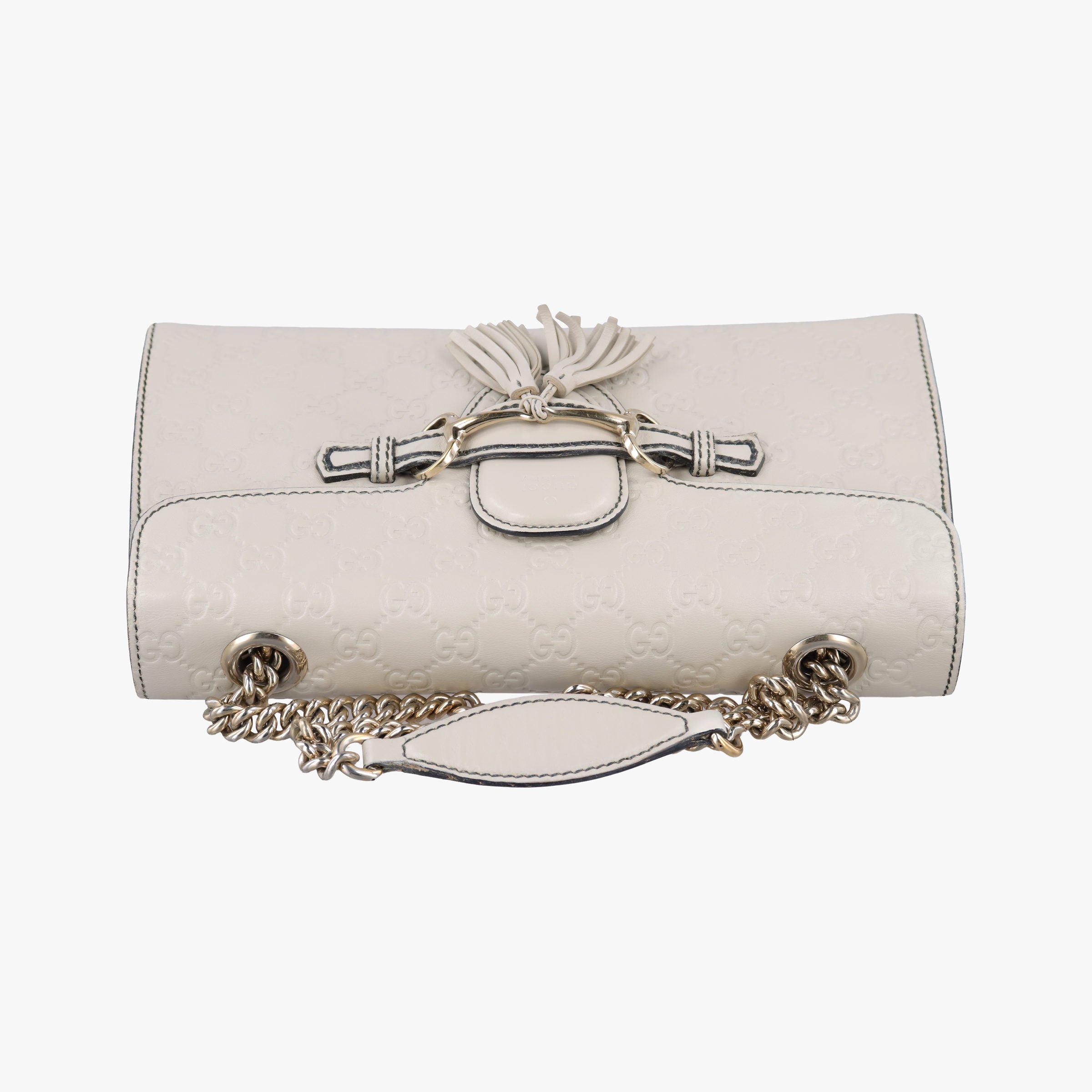 Pre-owned Gucci Emily White Leather 295402 shoulderbag | stylenewstar