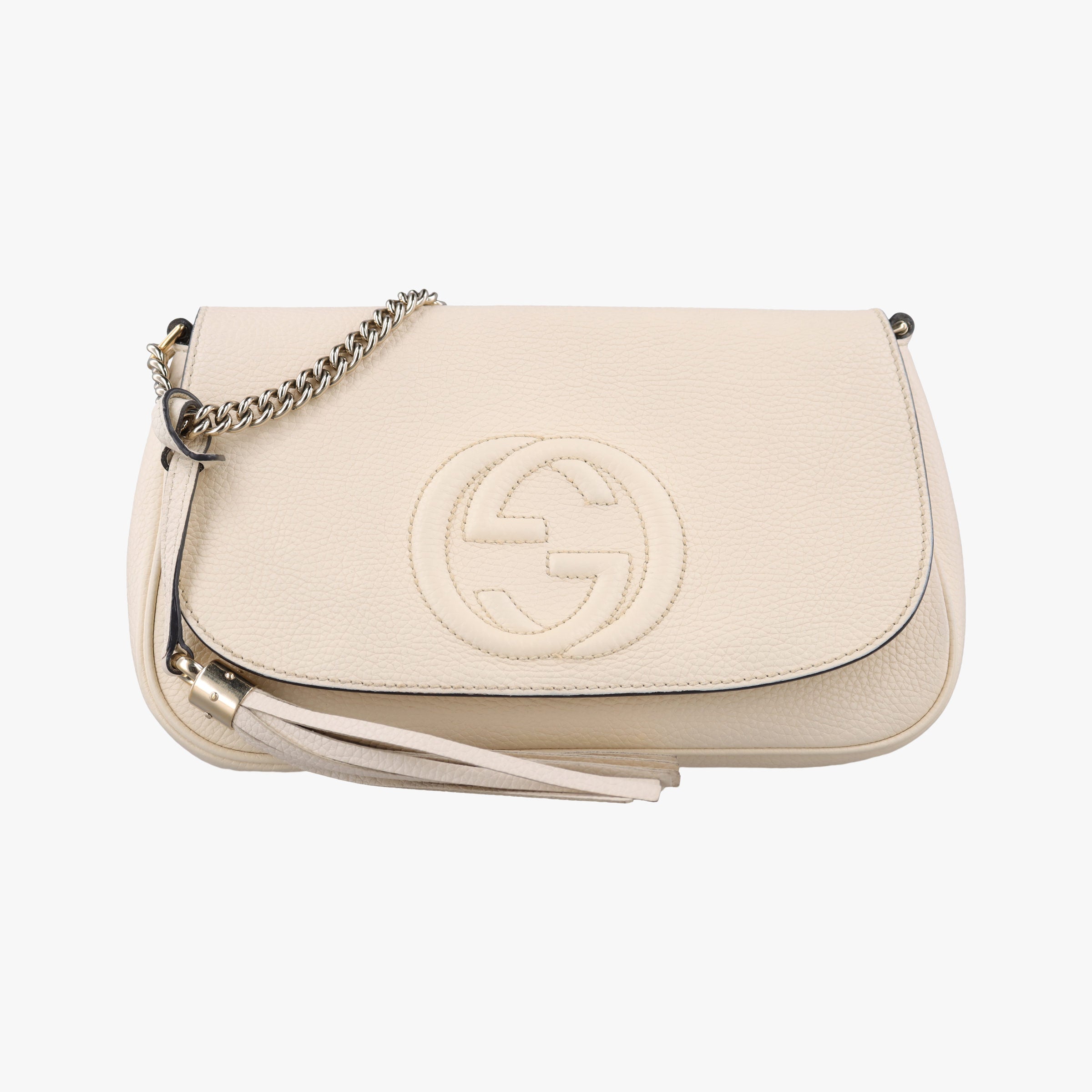 Pre-owned Gucci Soho White Leather 536224 shoulderbag | stylenewstar