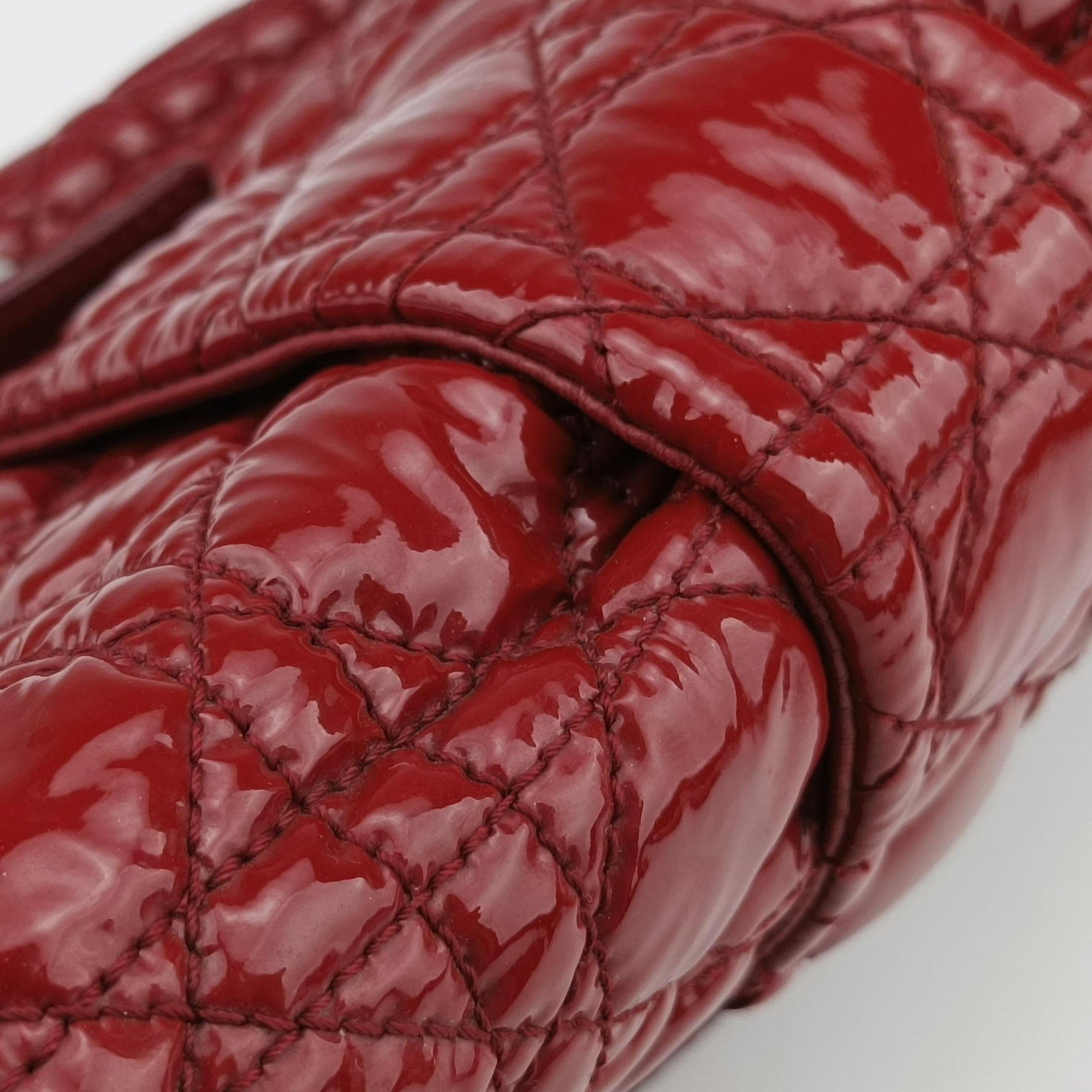 Pre-owned Christian Dior Miss Dior New Rock Cannage Stitch Red Patent Leather  shoulderbag | stylenewstar