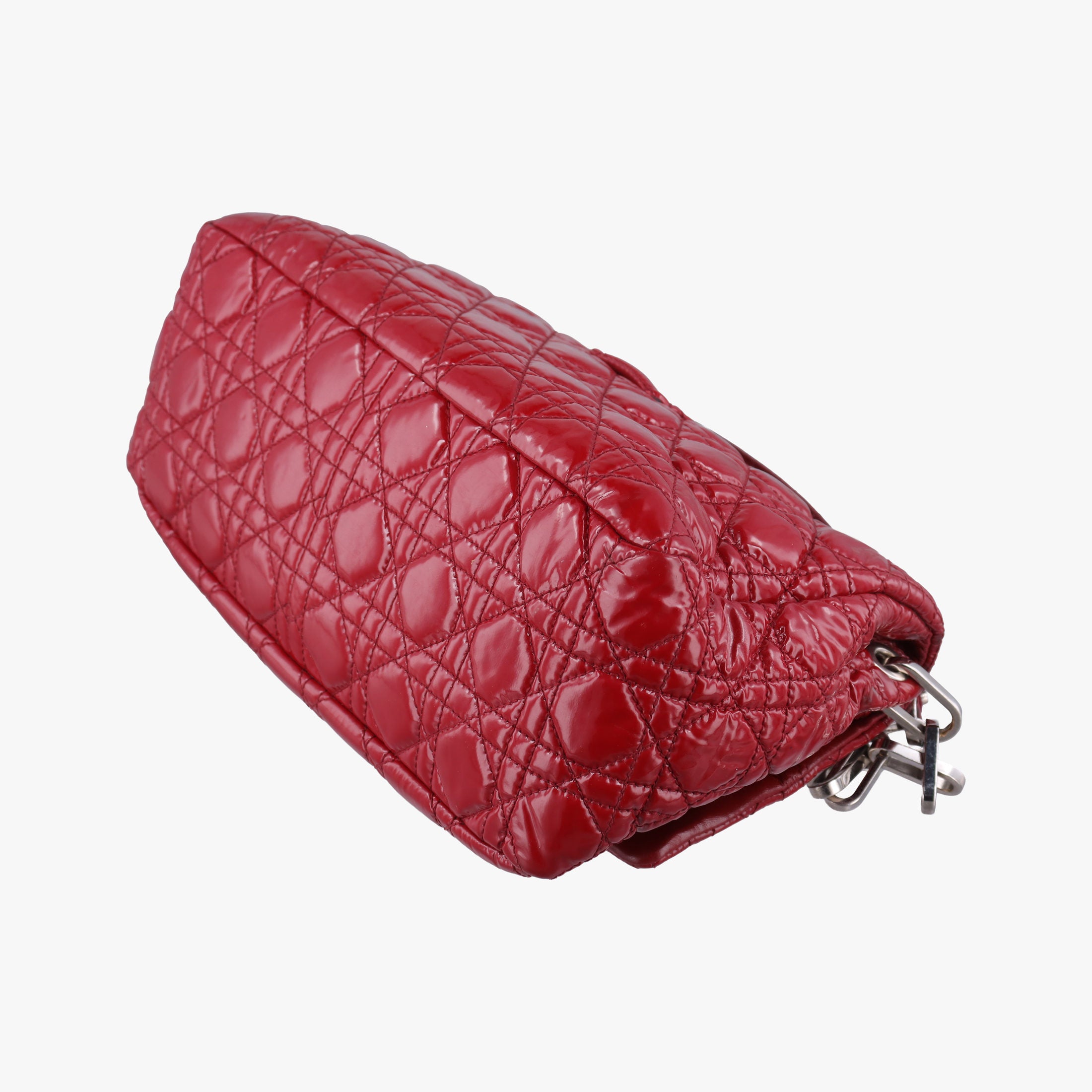 Pre-owned Christian Dior Miss Dior New Rock Cannage Stitch Red Patent Leather  shoulderbag | stylenewstar