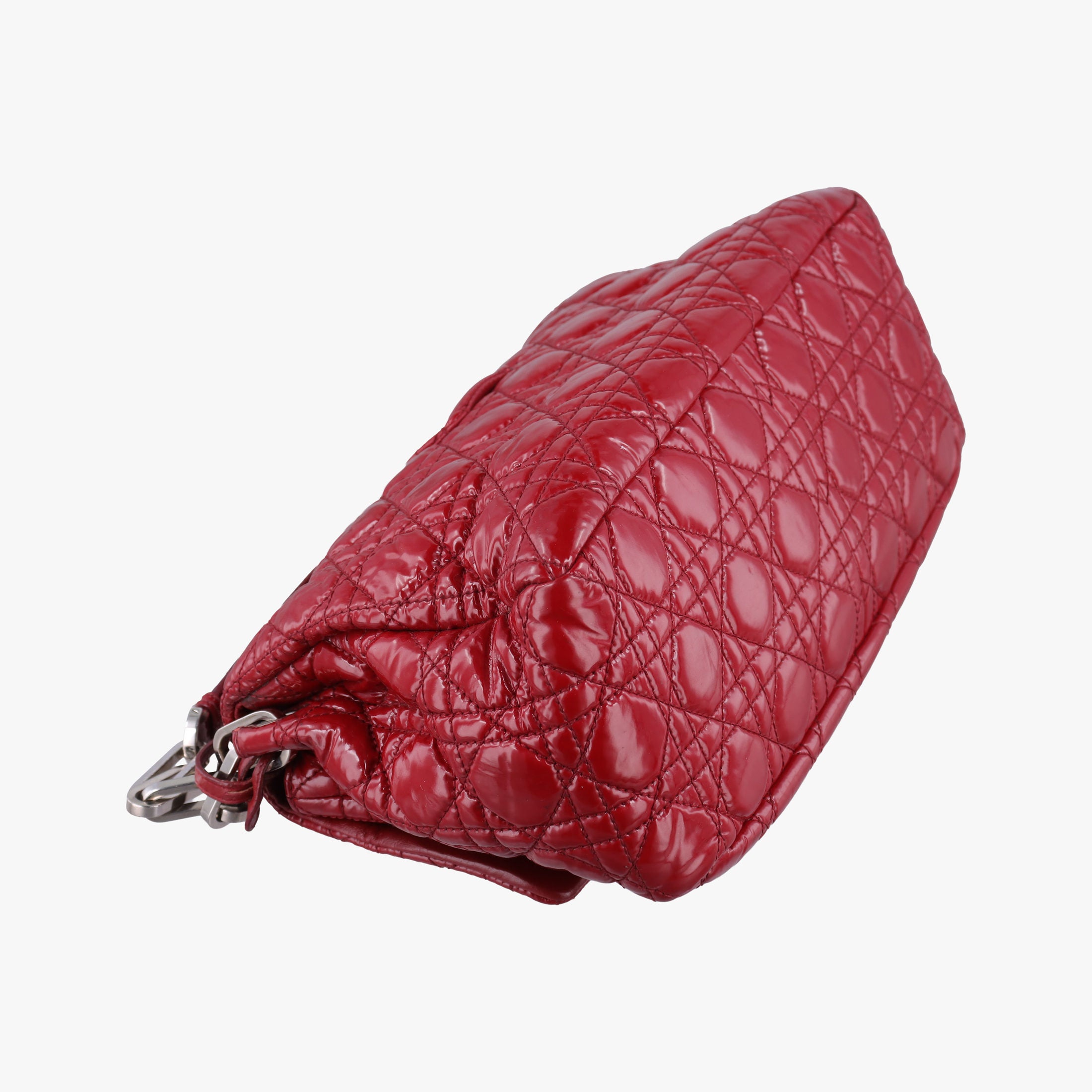 Pre-owned Christian Dior Miss Dior New Rock Cannage Stitch Red Patent Leather  shoulderbag | stylenewstar