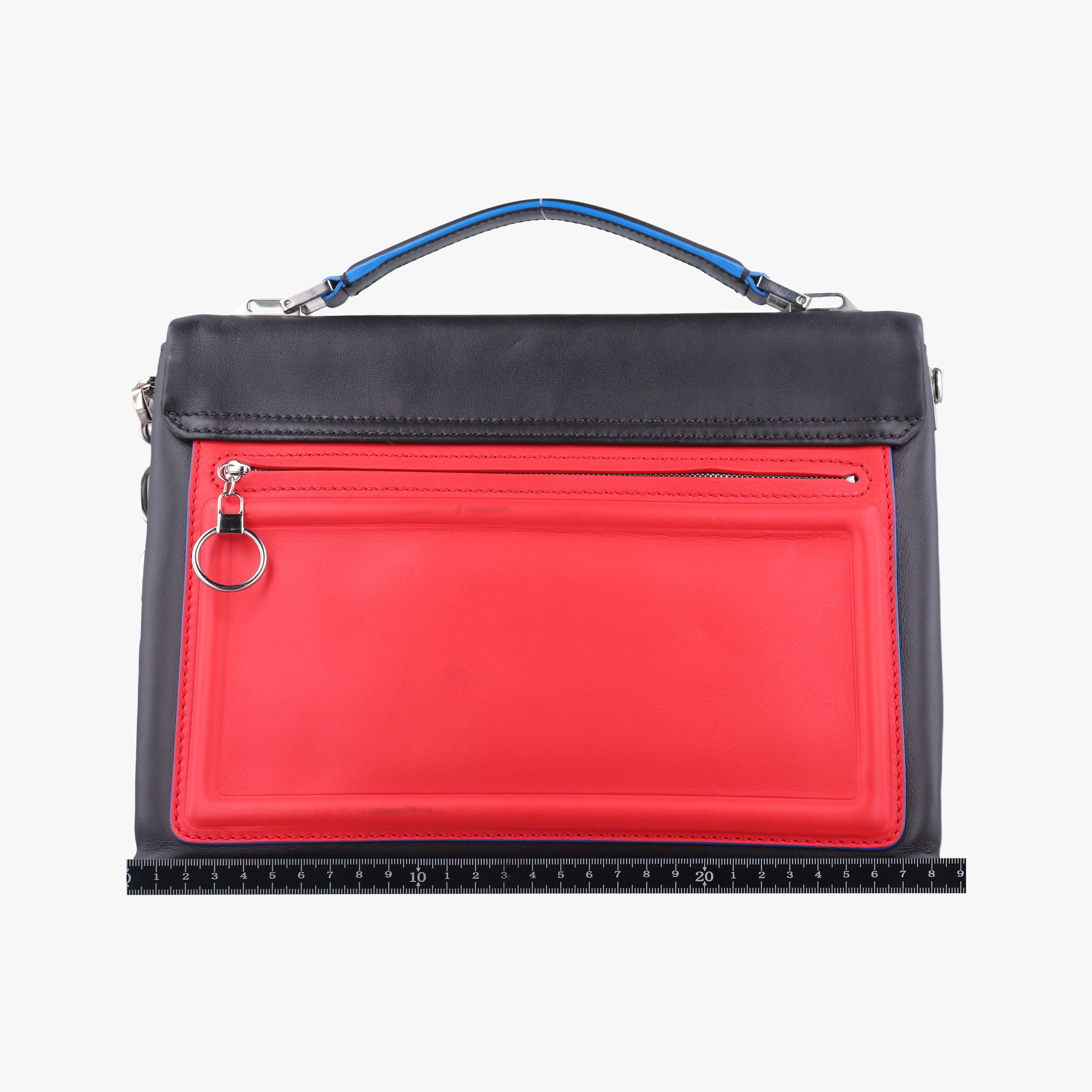 Pre-owned VERSACE Ryder Black × Red×Blue Leather  shoulderbag | stylenewstar