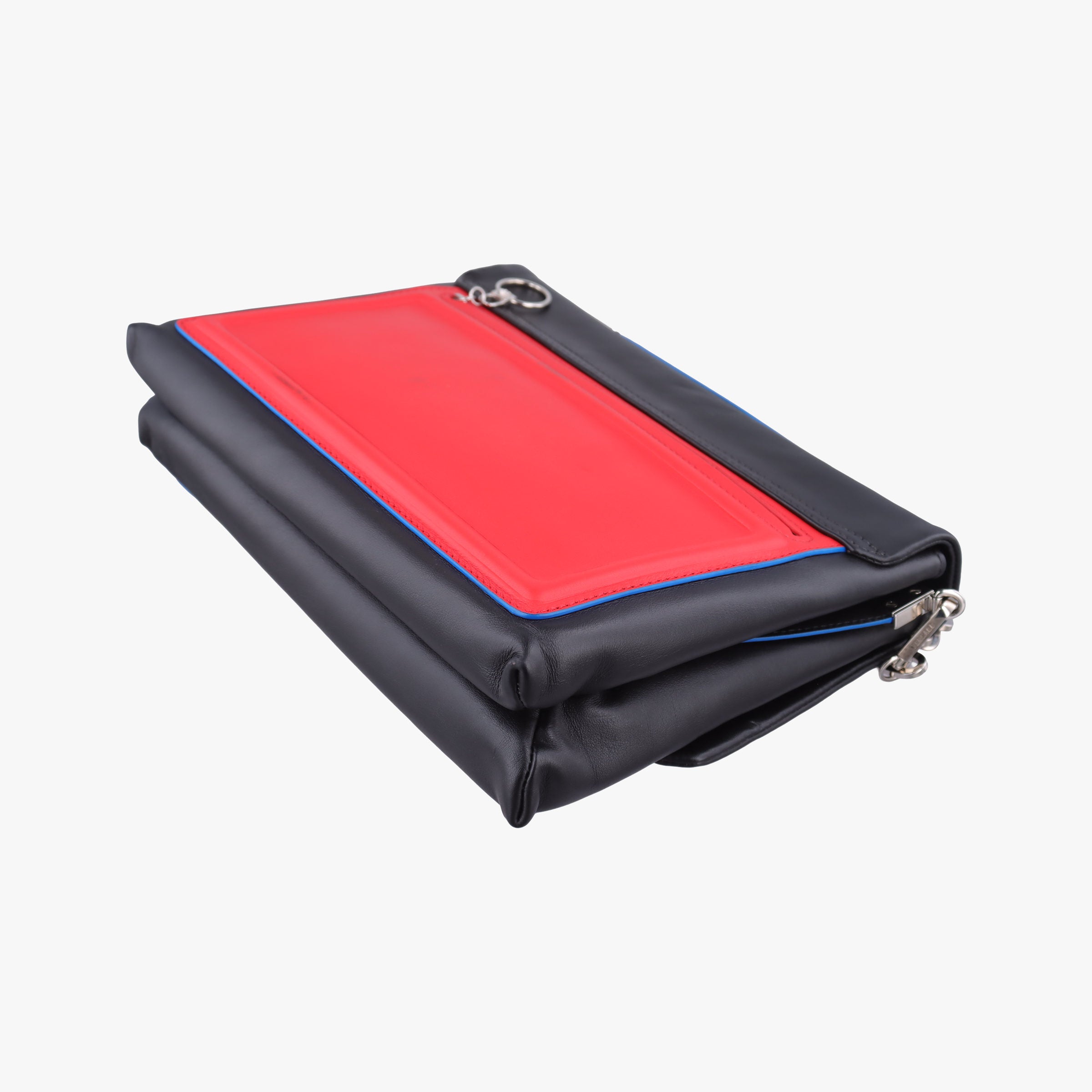 Pre-owned VERSACE Ryder Black × Red×Blue Leather  shoulderbag | stylenewstar