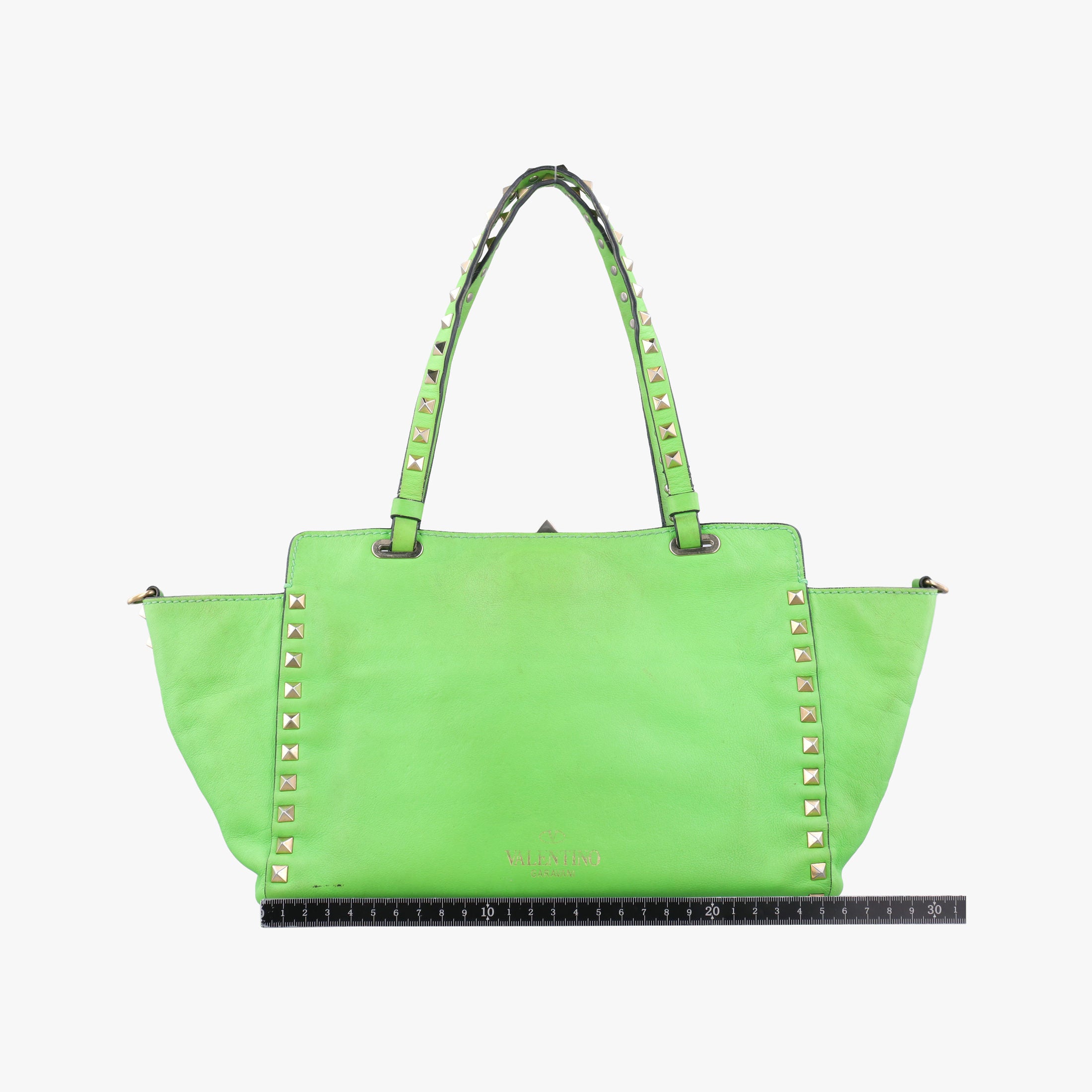 Pre-owned Valentino Rockstud Green Leather  shoulderbag | stylenewstar