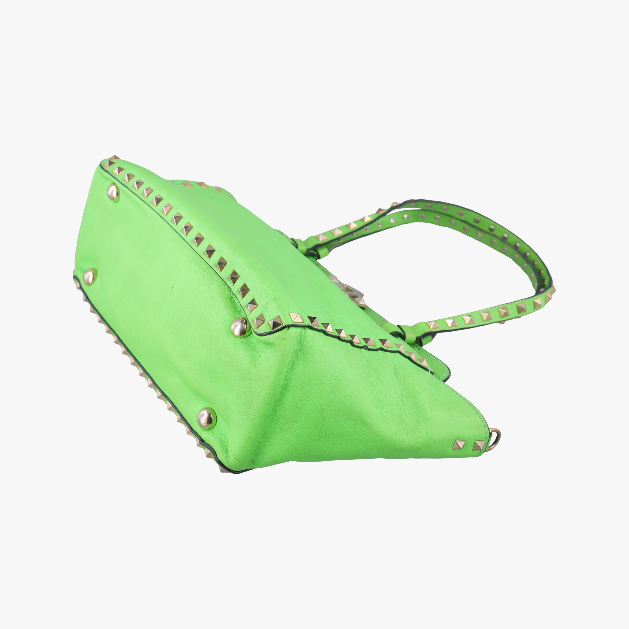 Pre-owned Valentino Rockstud Green Leather  shoulderbag | stylenewstar
