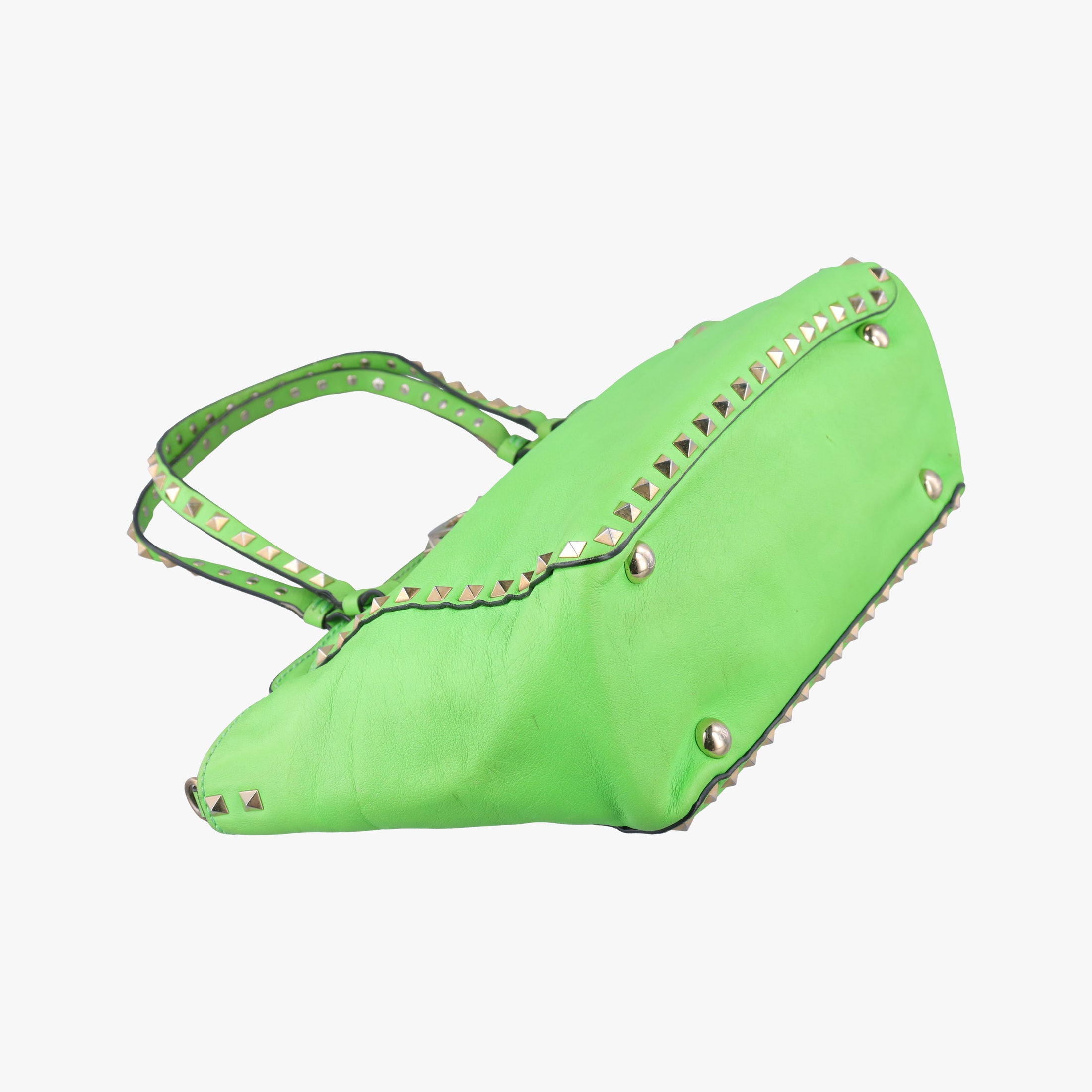 Pre-owned Valentino Rockstud Green Leather  shoulderbag | stylenewstar