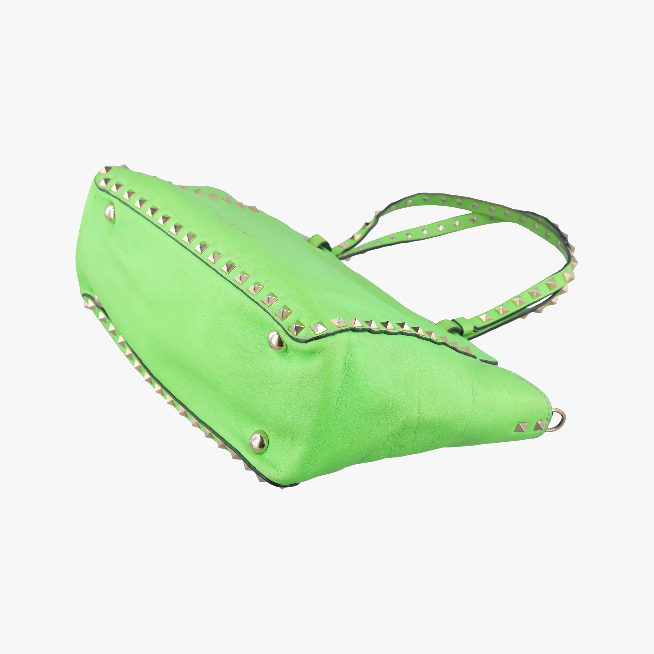 Pre-owned Valentino Rockstud Green Leather  shoulderbag | stylenewstar