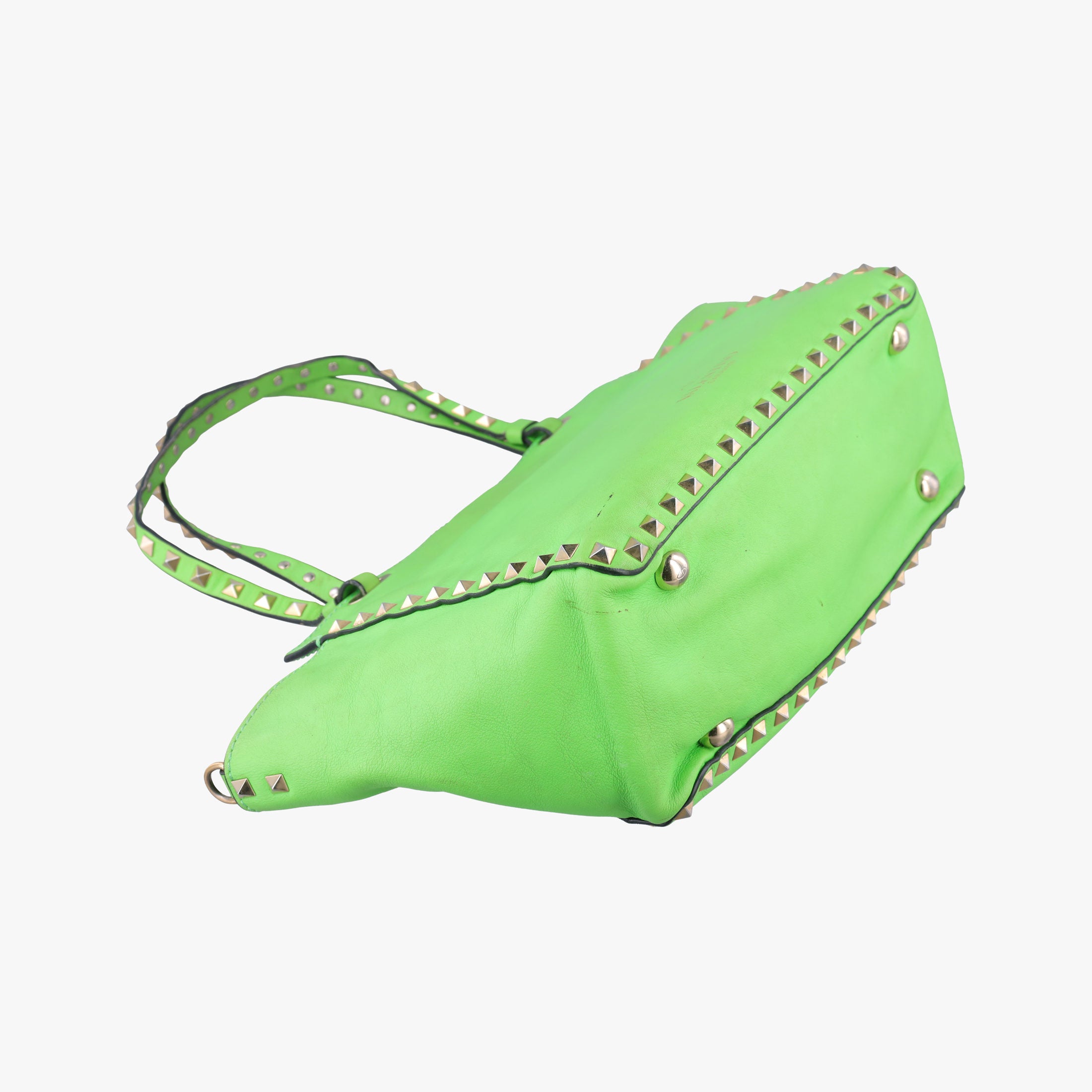 Pre-owned Valentino Rockstud Green Leather  shoulderbag | stylenewstar