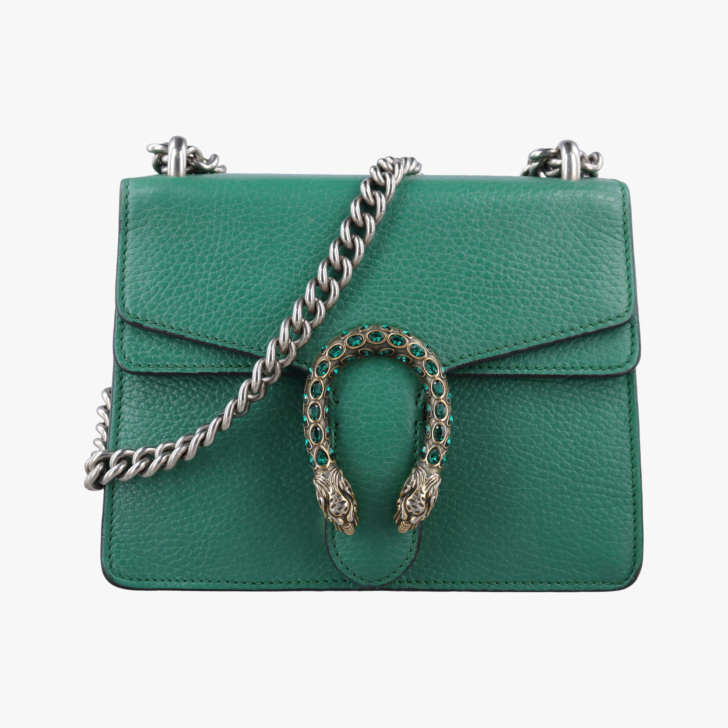 Pre-owned Gucci Dionysus Green Leather 421970 shoulderbag | stylenewstar