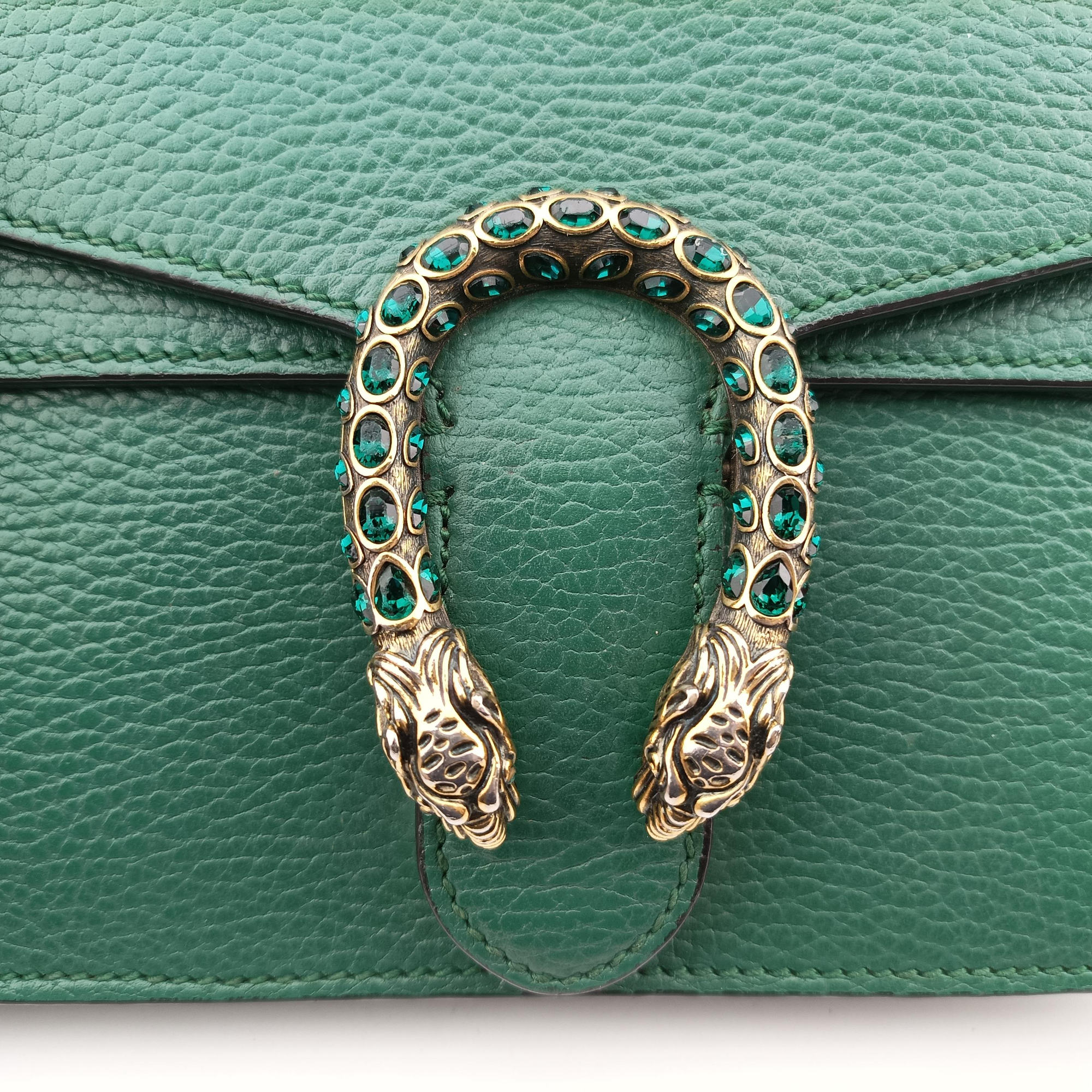 Pre-owned Gucci Dionysus Green Leather 421970 shoulderbag | stylenewstar