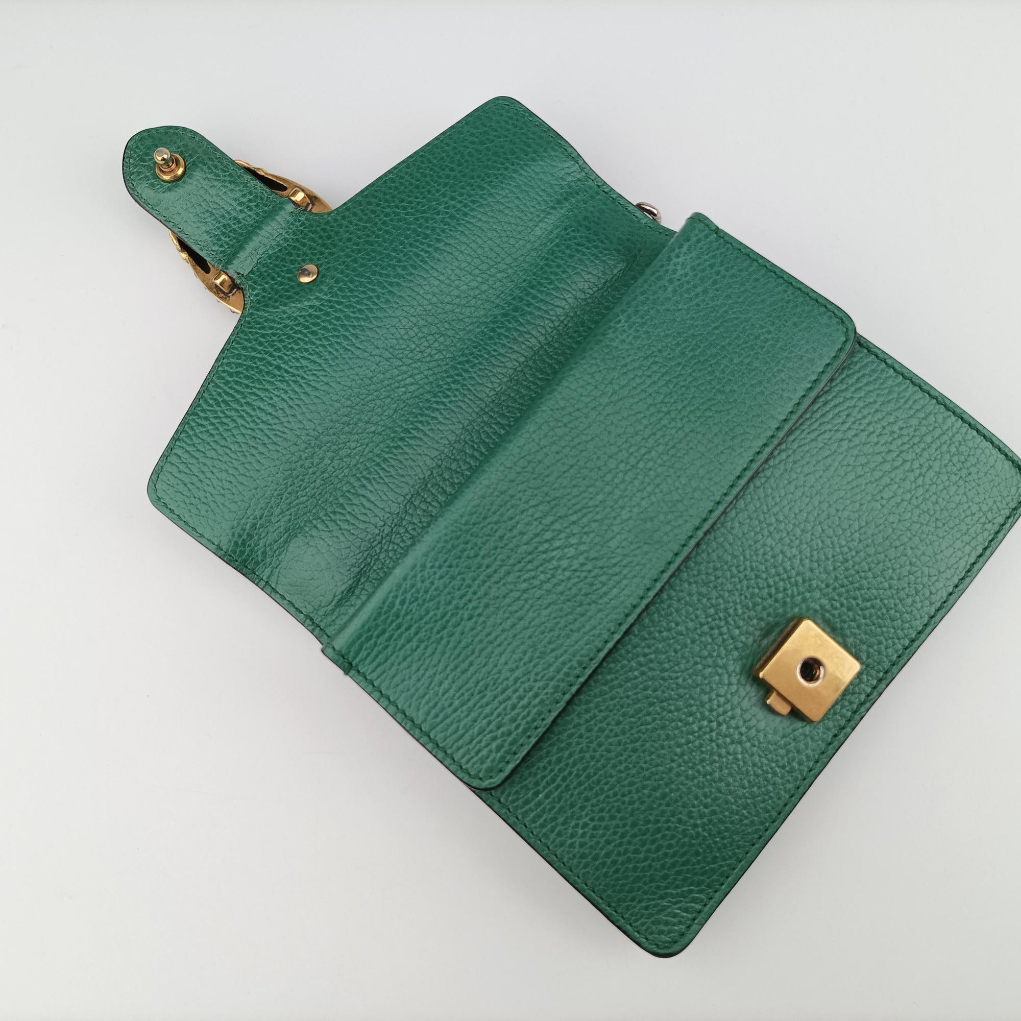 Pre-owned Gucci Dionysus Green Leather 421970 shoulderbag | stylenewstar