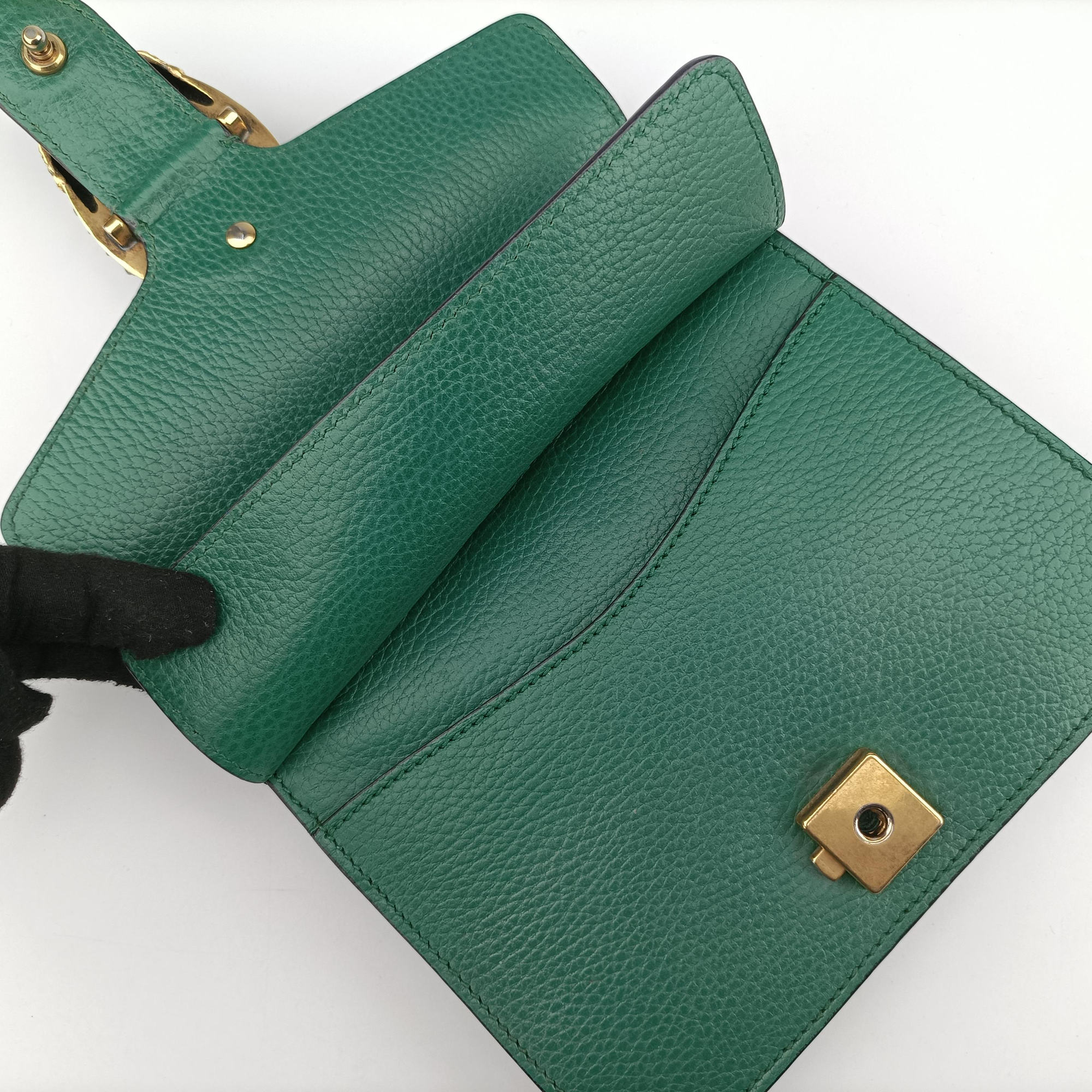Pre-owned Gucci Dionysus Green Leather 421970 shoulderbag | stylenewstar