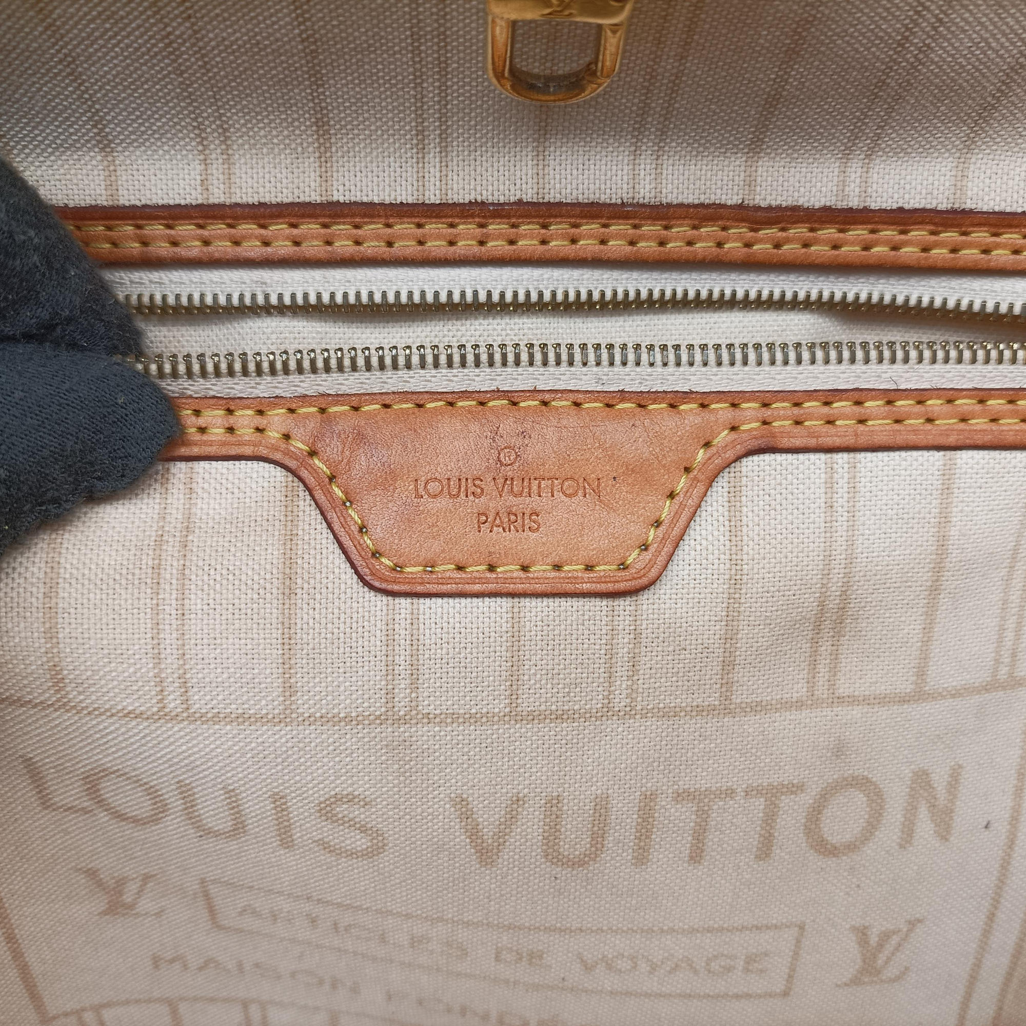 Pre-owned Louis Vuitton Neverfull MM Azur Damier Canvas N51107 handbag | stylenewstar