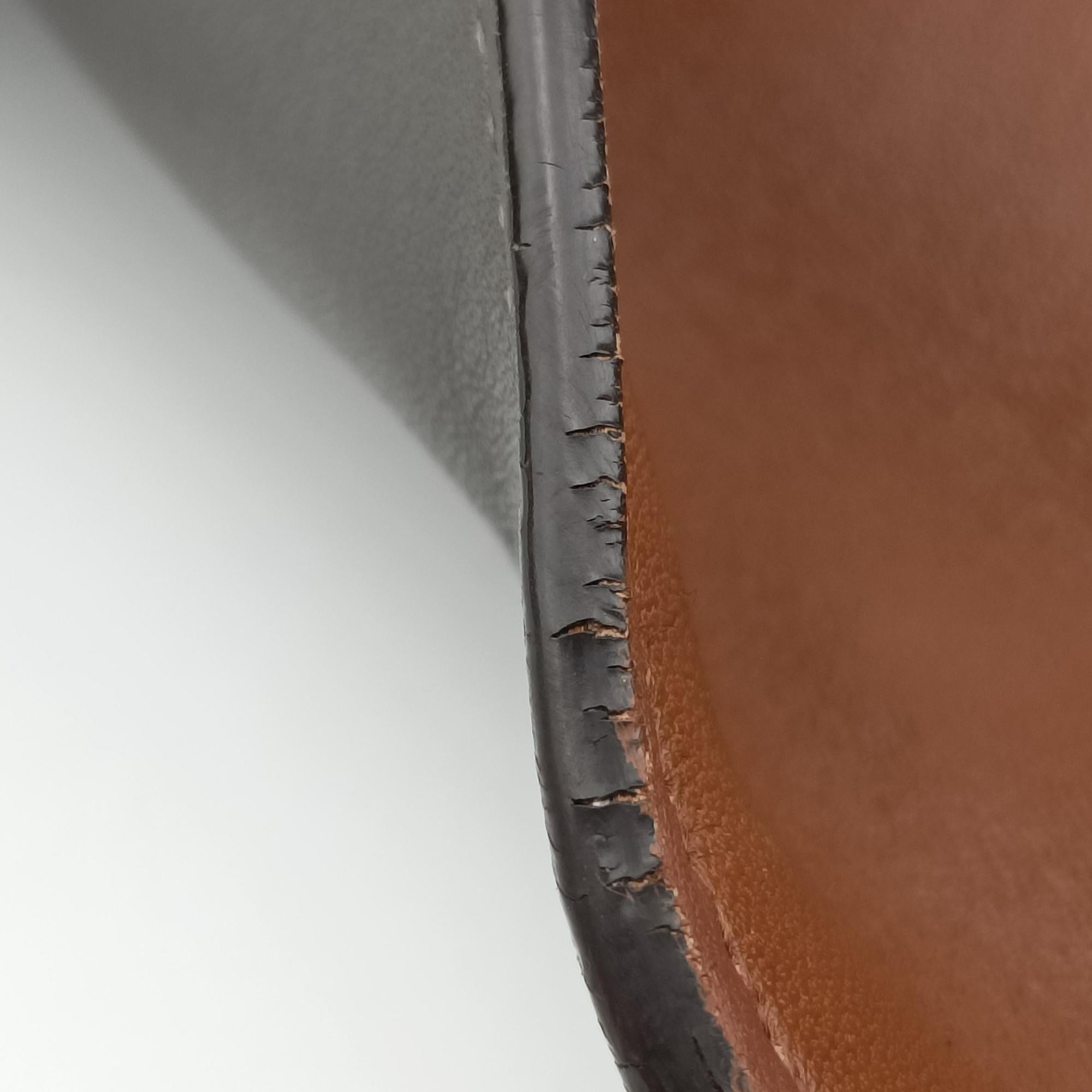 Pre-owned Prada Crombie Grey× Brown Leather  shoulderbag | stylenewstar