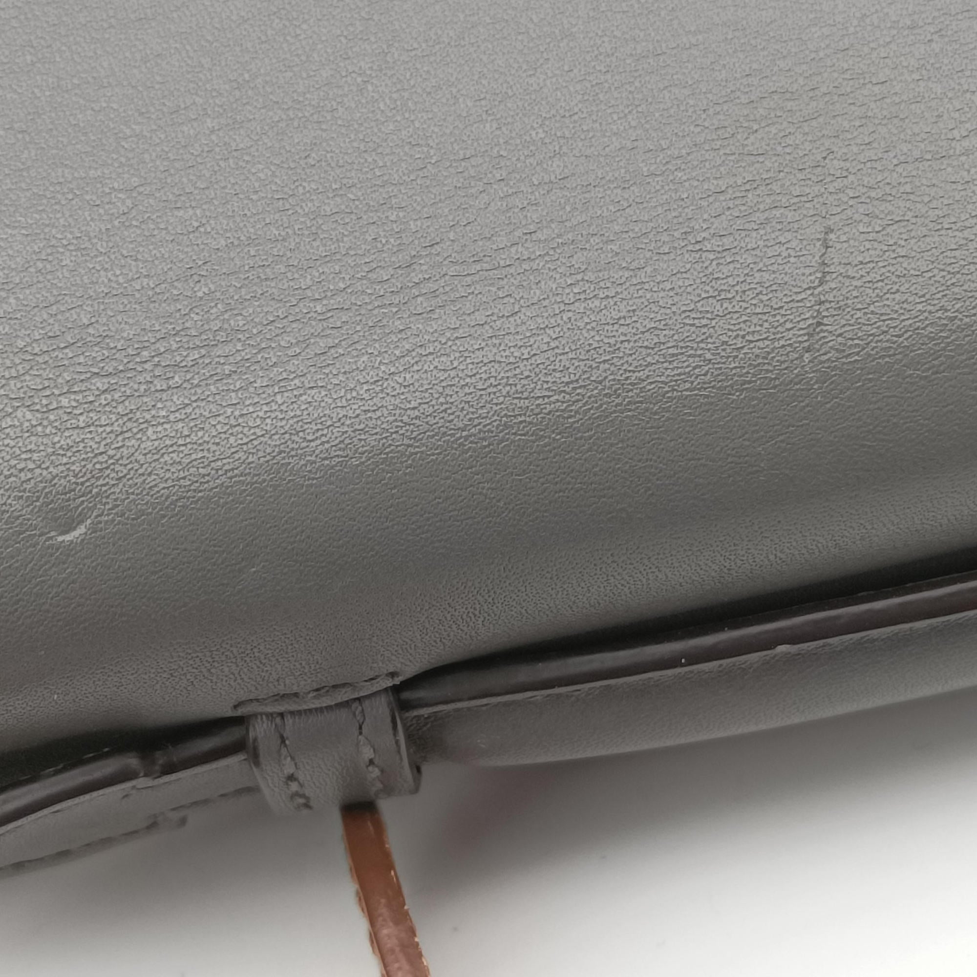 Pre-owned Prada Crombie Grey× Brown Leather  shoulderbag | stylenewstar