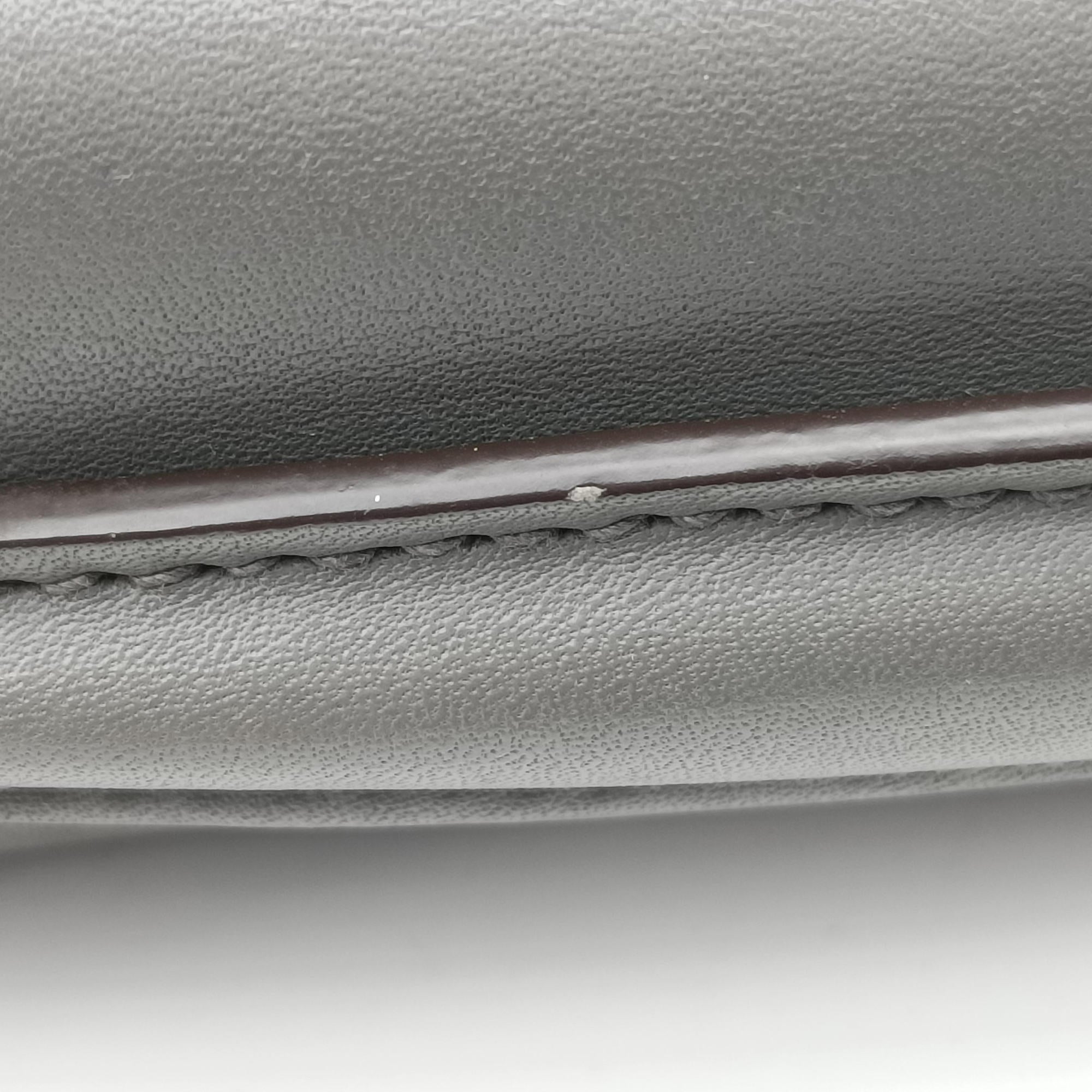Pre-owned Prada Crombie Grey× Brown Leather  shoulderbag | stylenewstar
