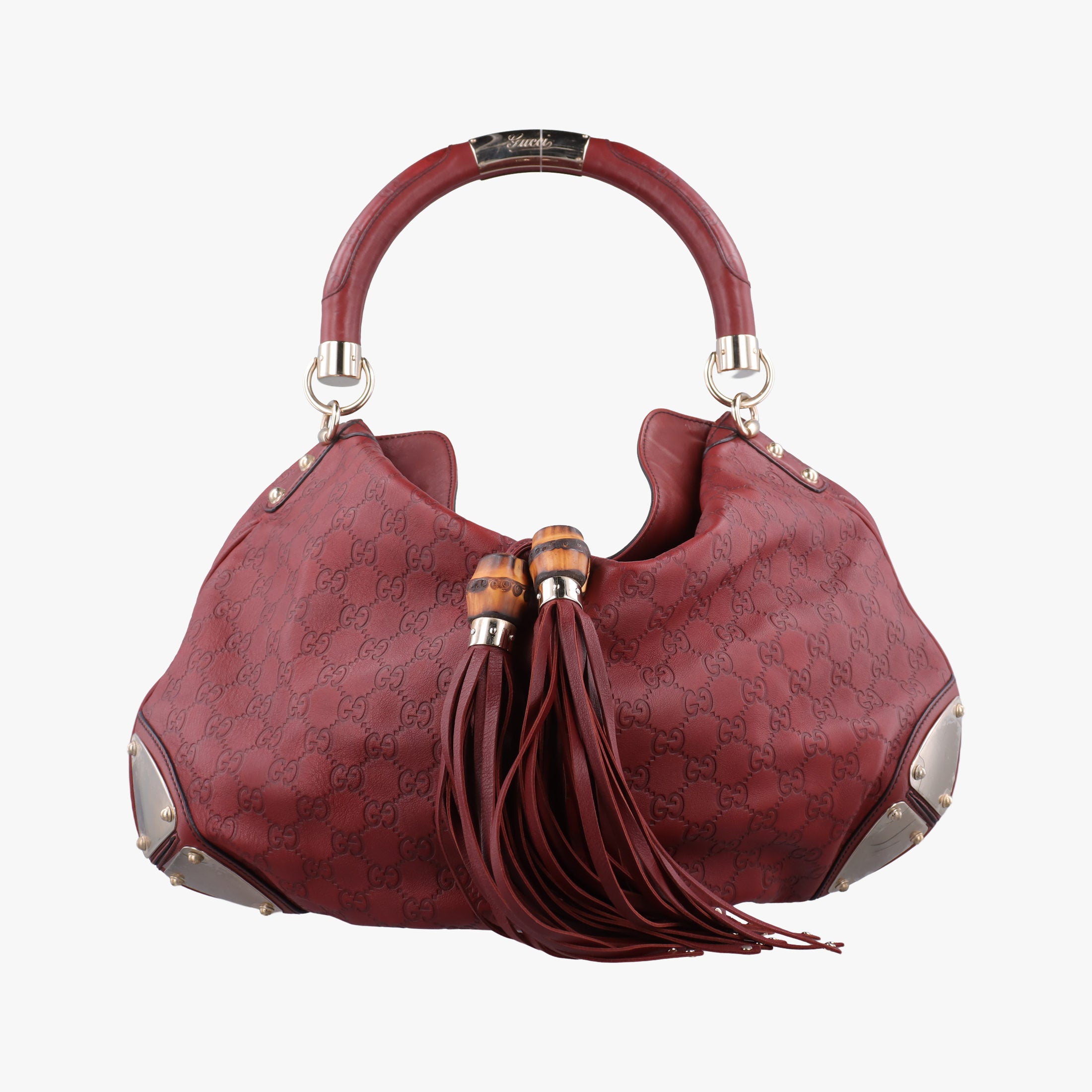 Pre-owned Gucci Indy Hobo Red Leather 177088 handbag | stylenewstar