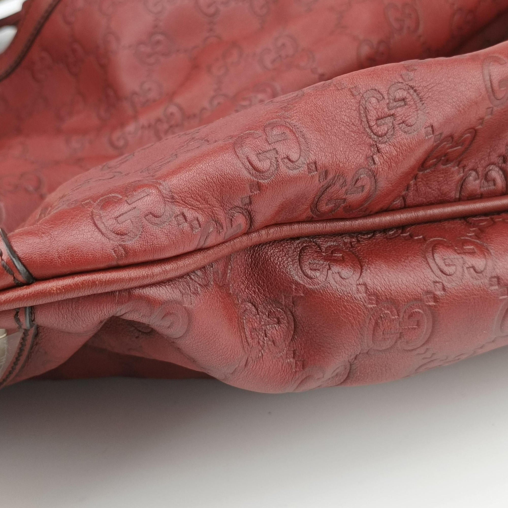 Pre-owned Gucci Indy Hobo Red Leather 177088 handbag | stylenewstar