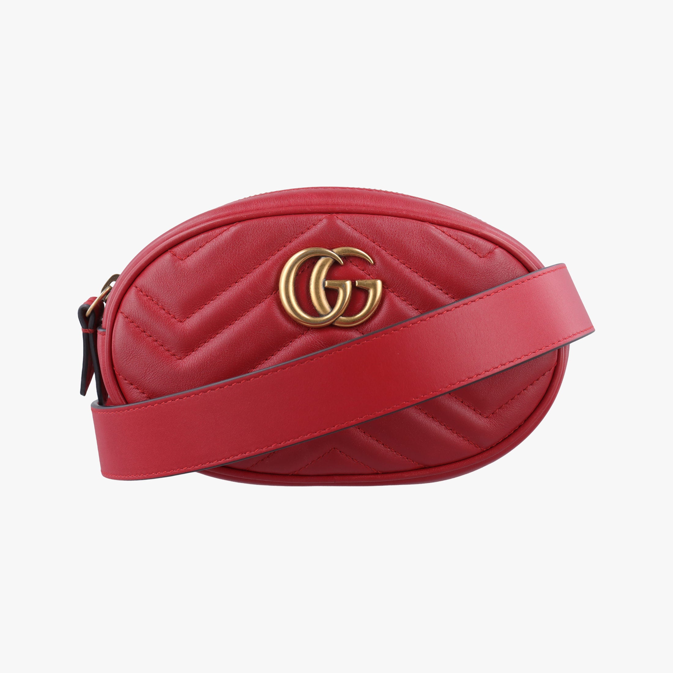 Vintage Gucci GG Marmont Red Leather 476434 bum bag/waist bag | stylenewstar