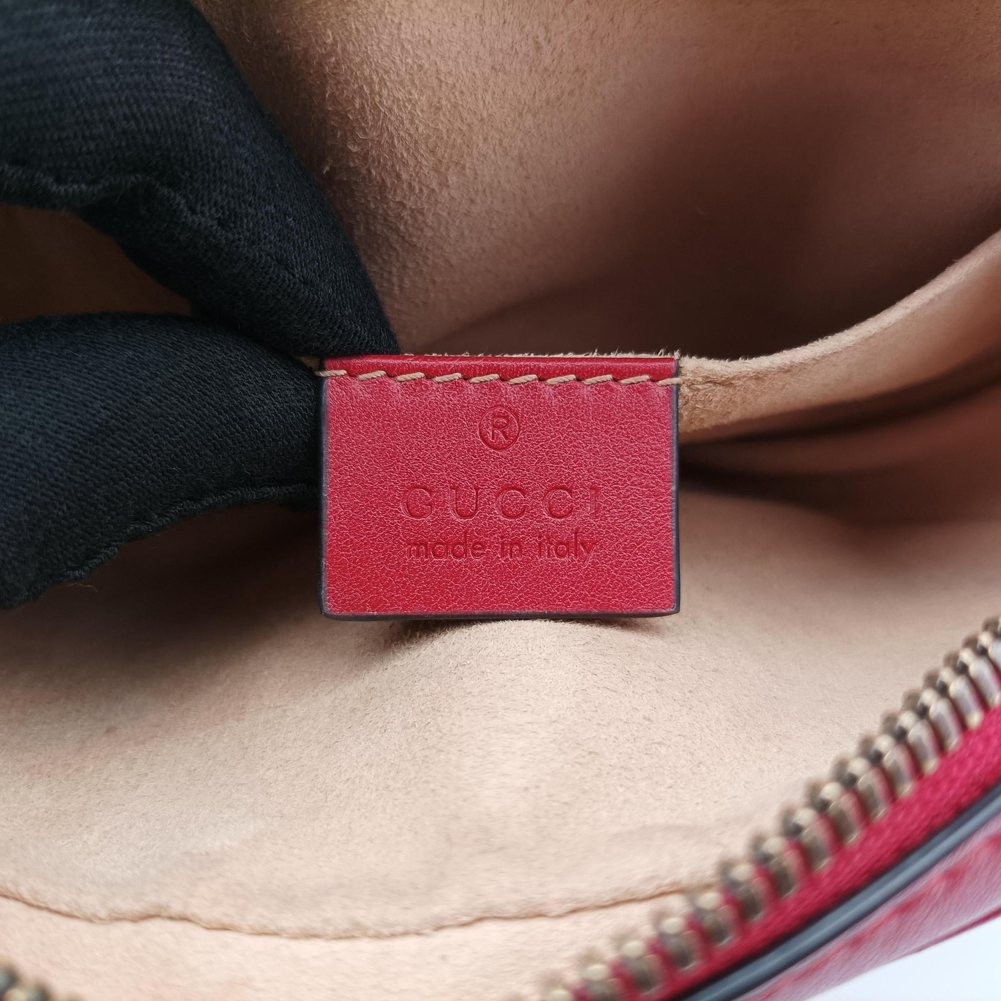 Vintage Gucci GG Marmont Red Leather 476434 bum bag/waist bag | stylenewstar