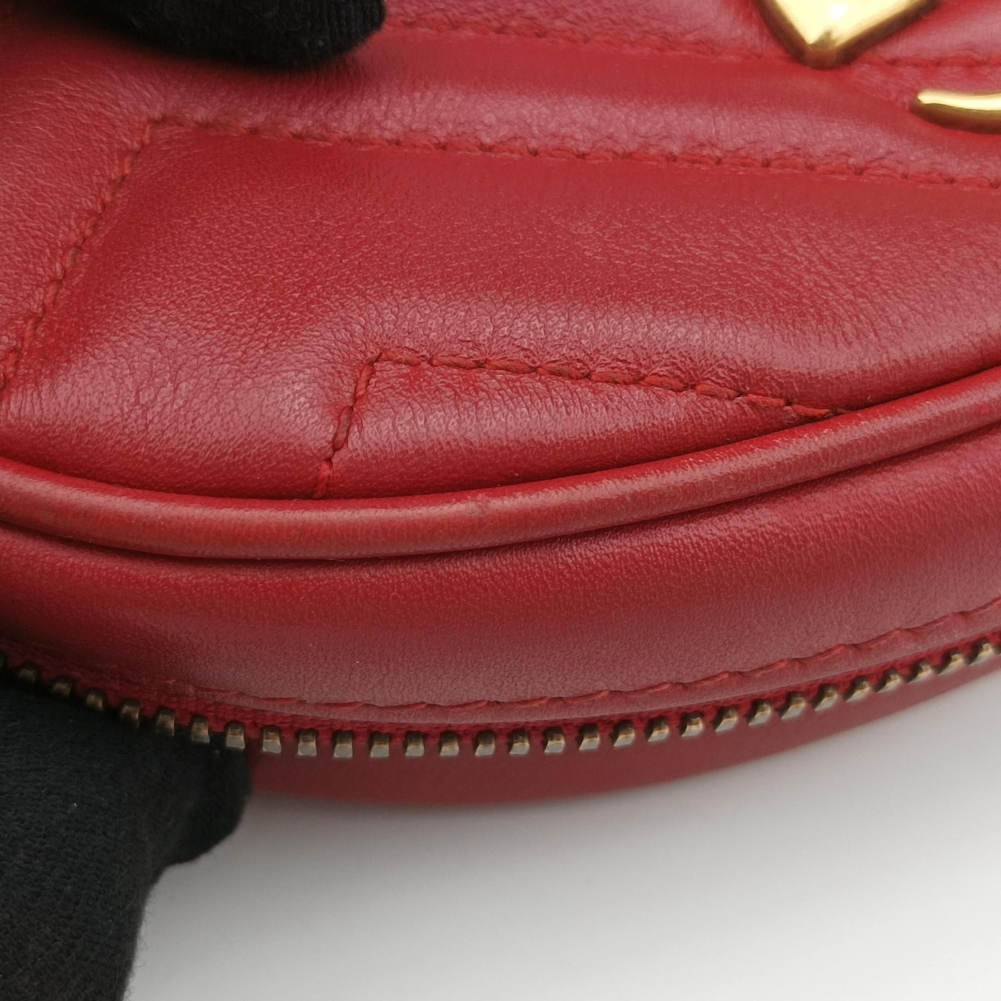 Vintage Gucci GG Marmont Red Leather 476434 bum bag/waist bag | stylenewstar