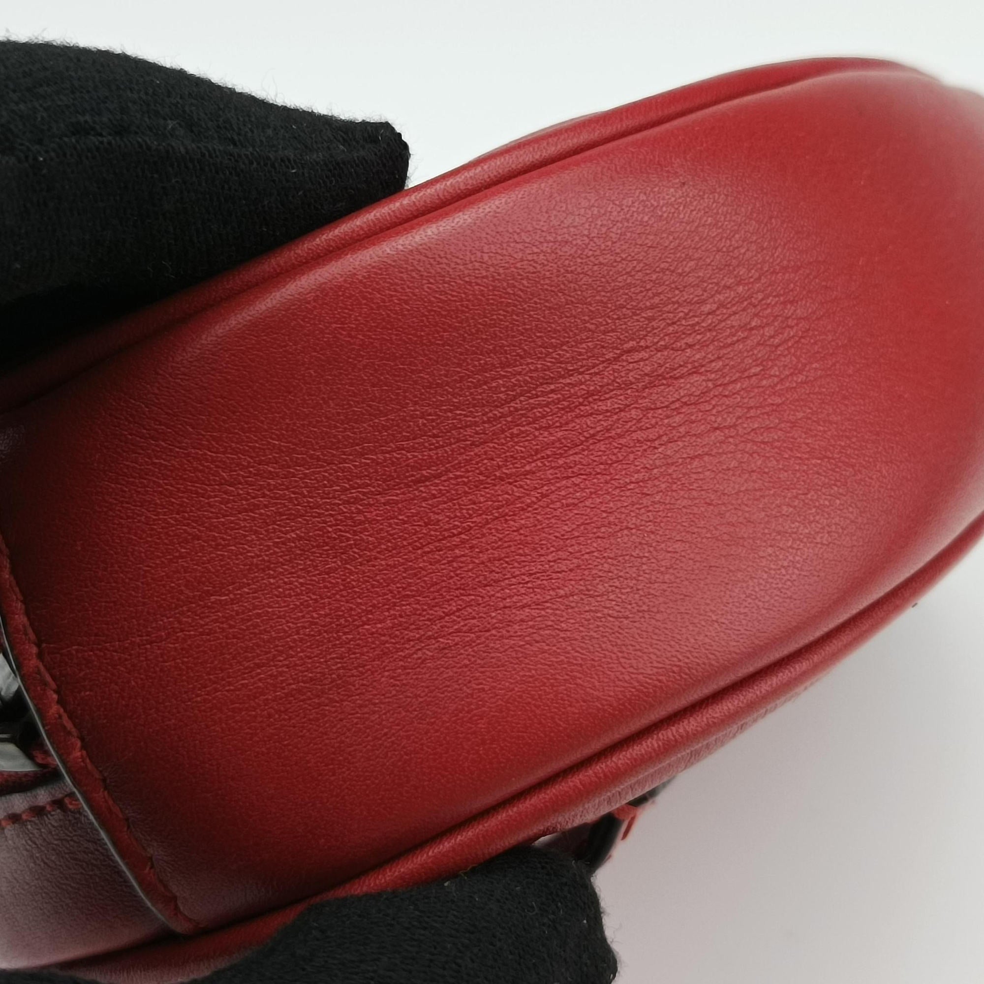 Vintage Gucci GG Marmont Red Leather 476434 bum bag/waist bag | stylenewstar
