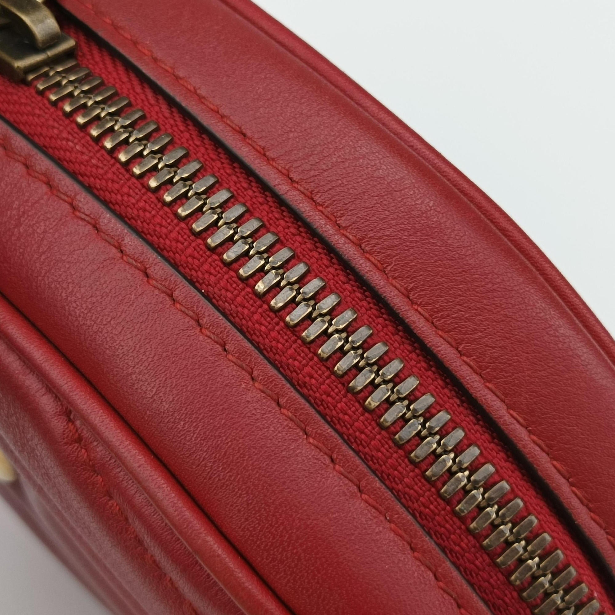 Vintage Gucci GG Marmont Red Leather 476434 bum bag/waist bag | stylenewstar
