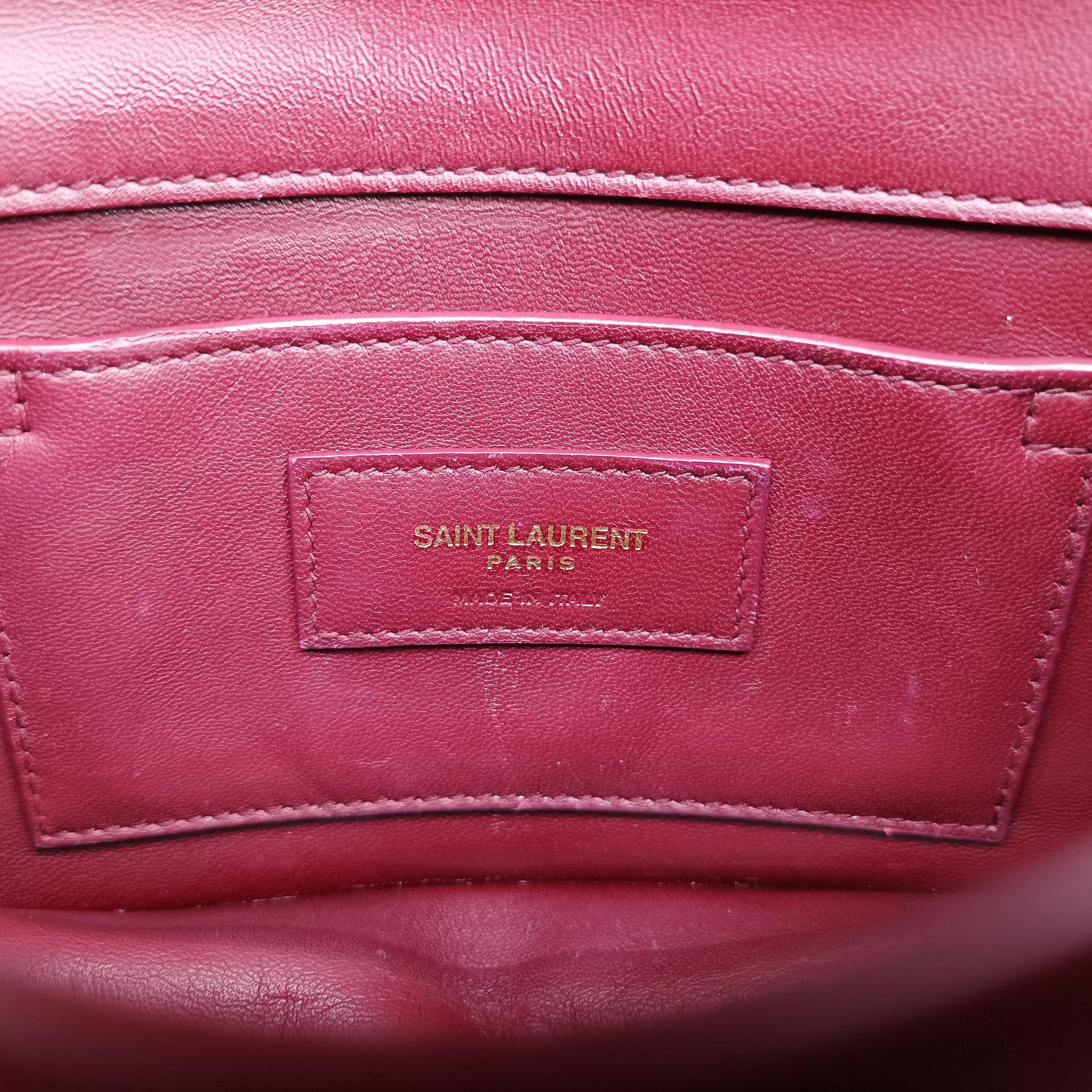 Secondhand Yves Saint Laurent SUNSET Burgundy velour 441972 shoulderbag | stylenewstar