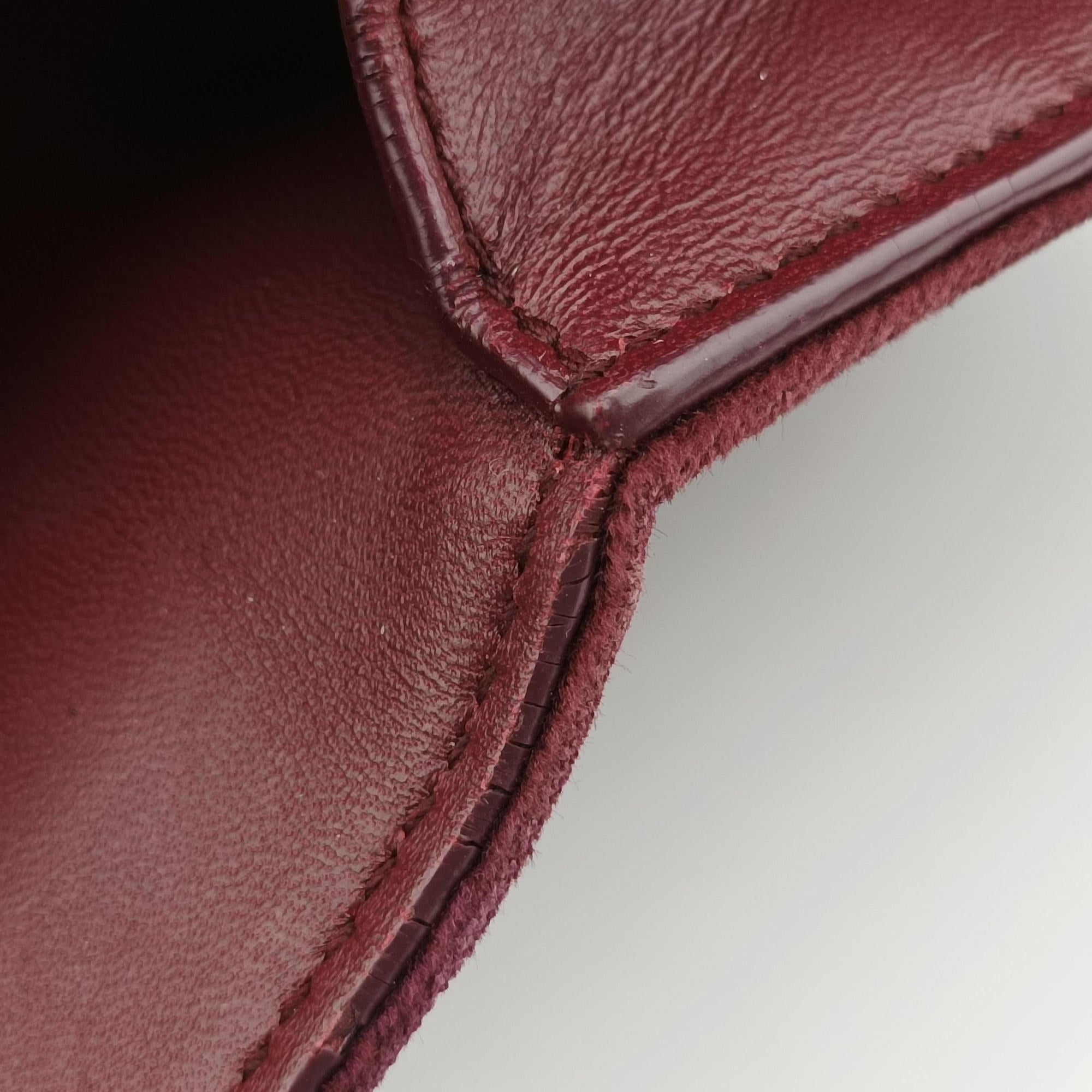 Secondhand Yves Saint Laurent SUNSET Burgundy velour 441972 shoulderbag | stylenewstar