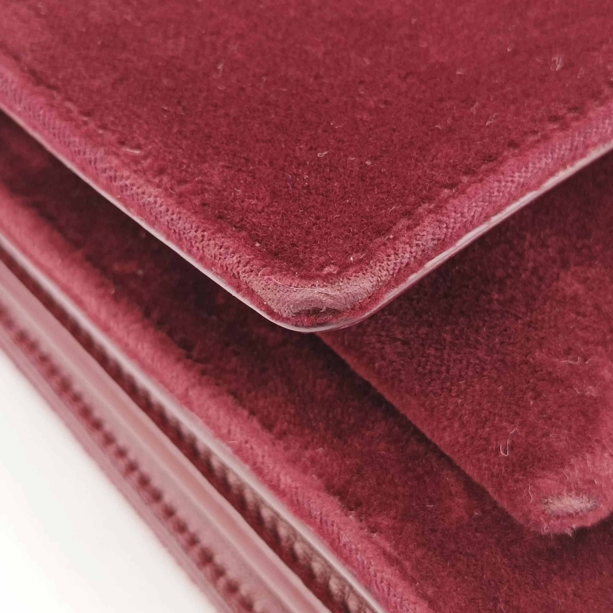 Secondhand Yves Saint Laurent SUNSET Burgundy velour 441972 shoulderbag | stylenewstar