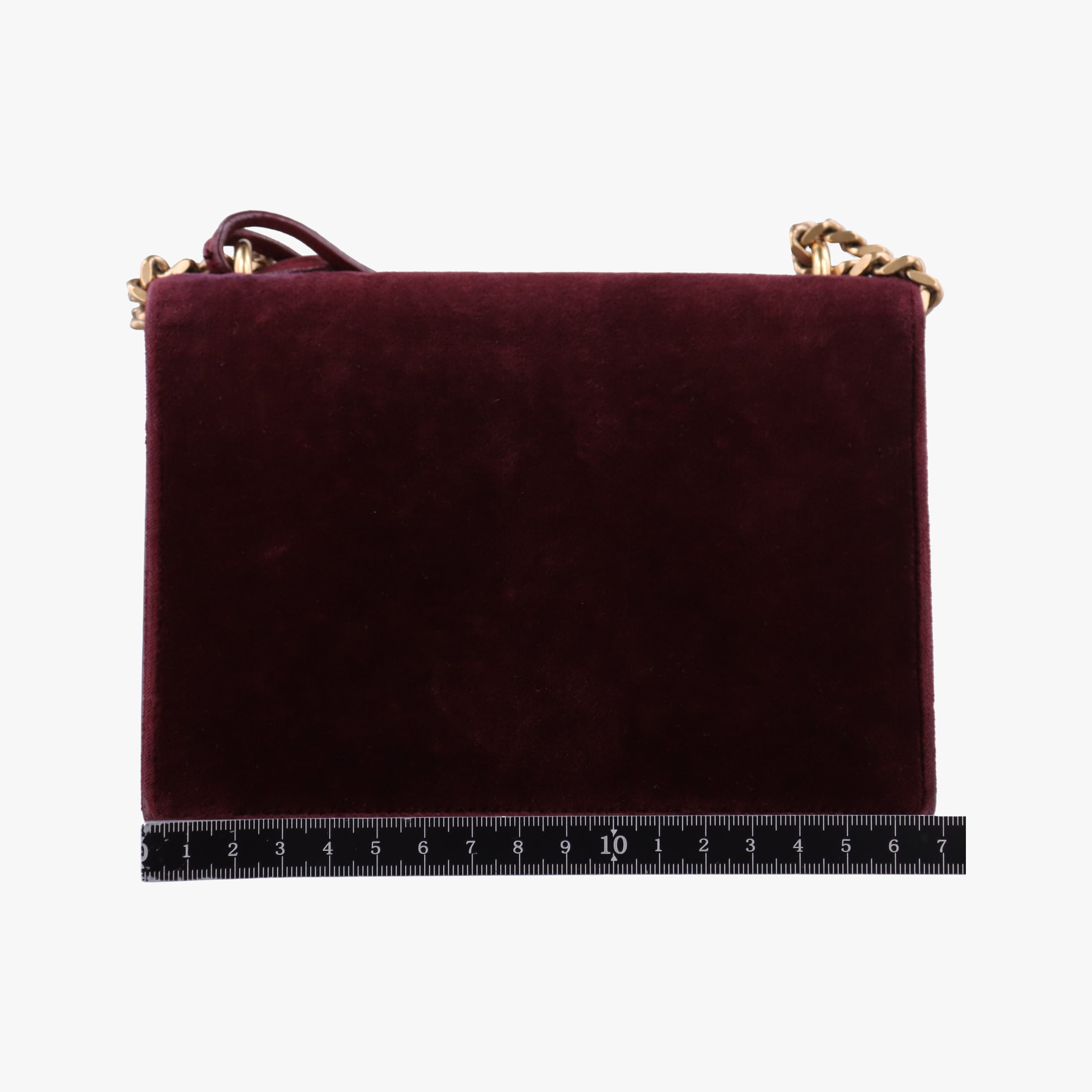 Secondhand Yves Saint Laurent SUNSET Burgundy velour 441972 shoulderbag | stylenewstar