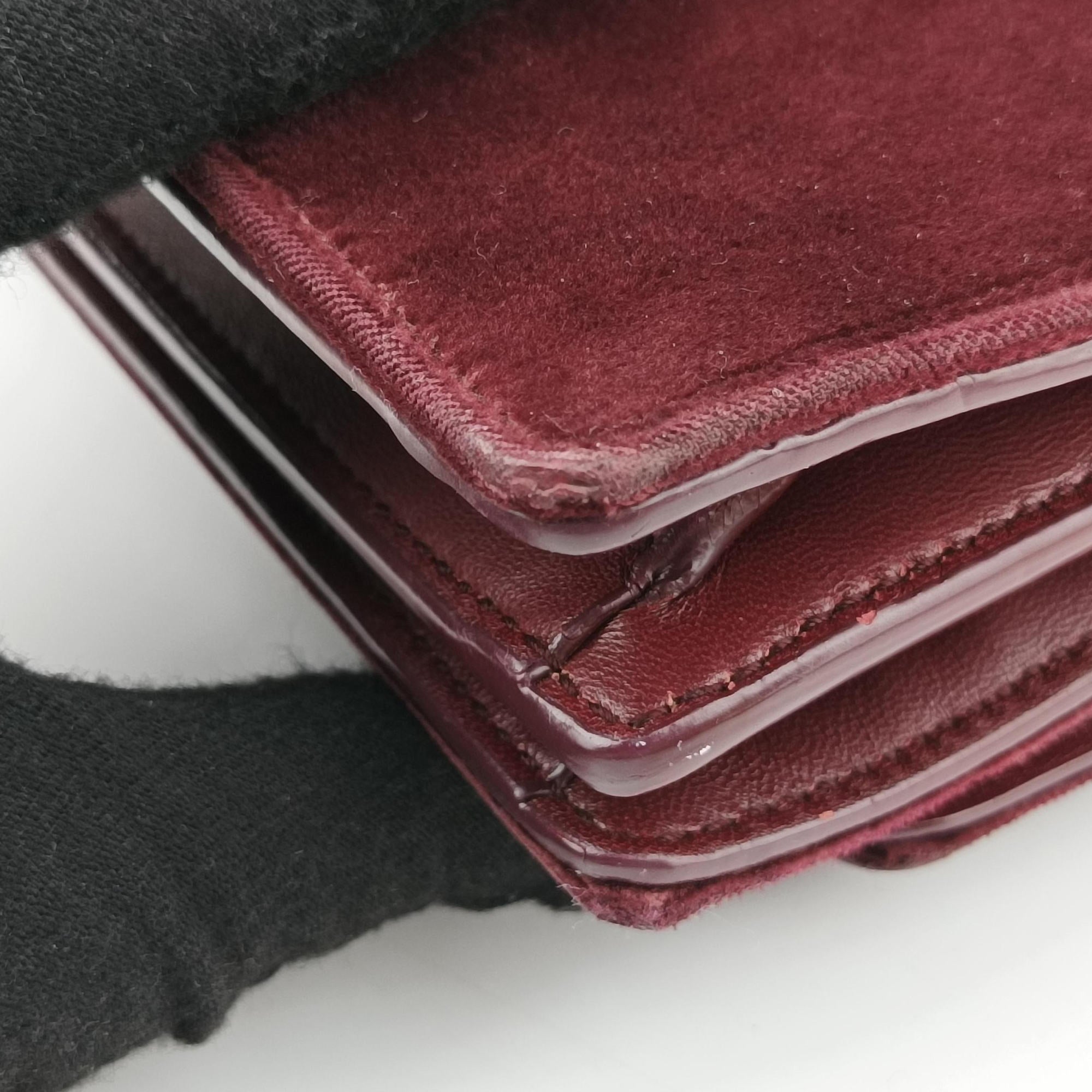 Secondhand Yves Saint Laurent SUNSET Burgundy velour 441972 shoulderbag | stylenewstar