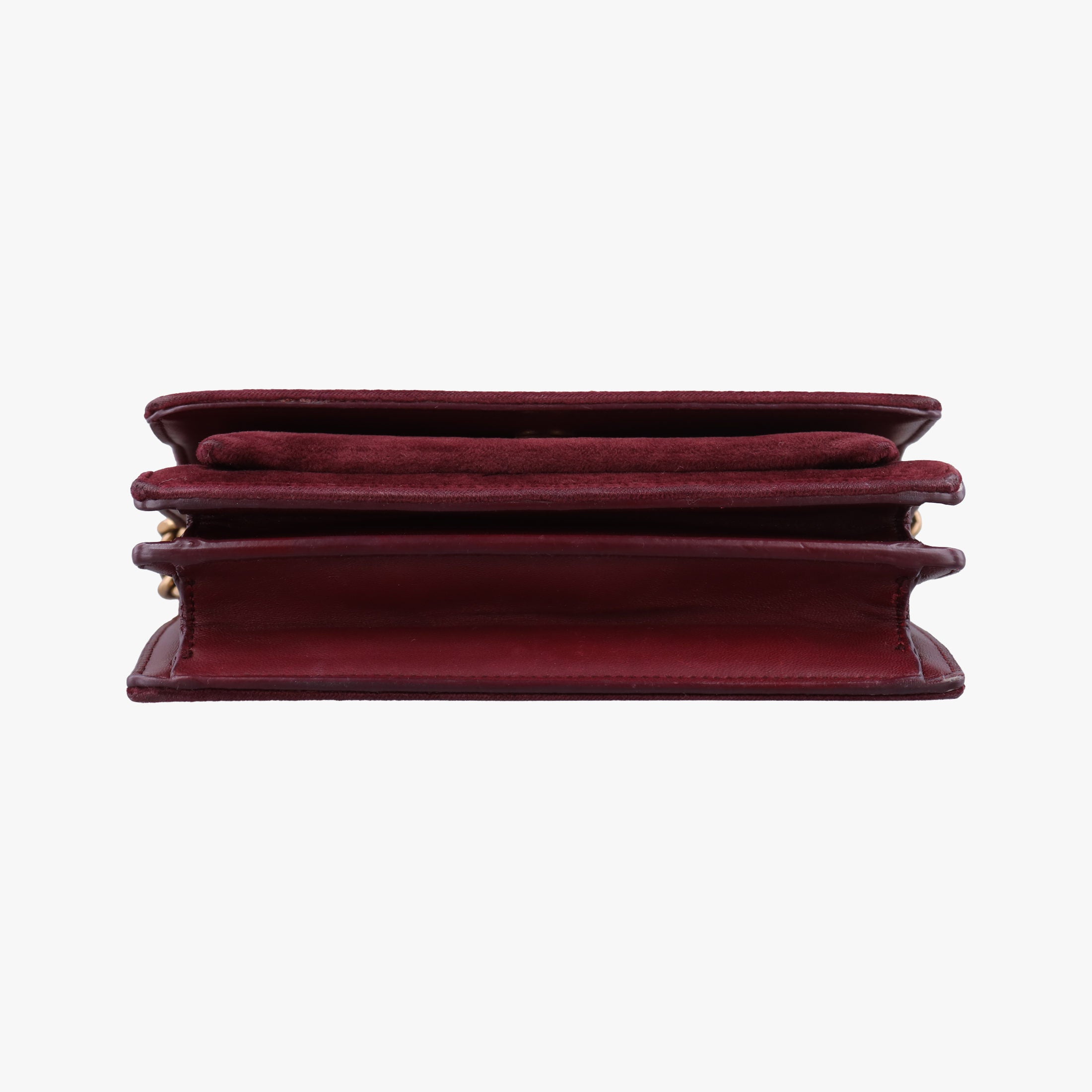 Secondhand Yves Saint Laurent SUNSET Burgundy velour 441972 shoulderbag | stylenewstar