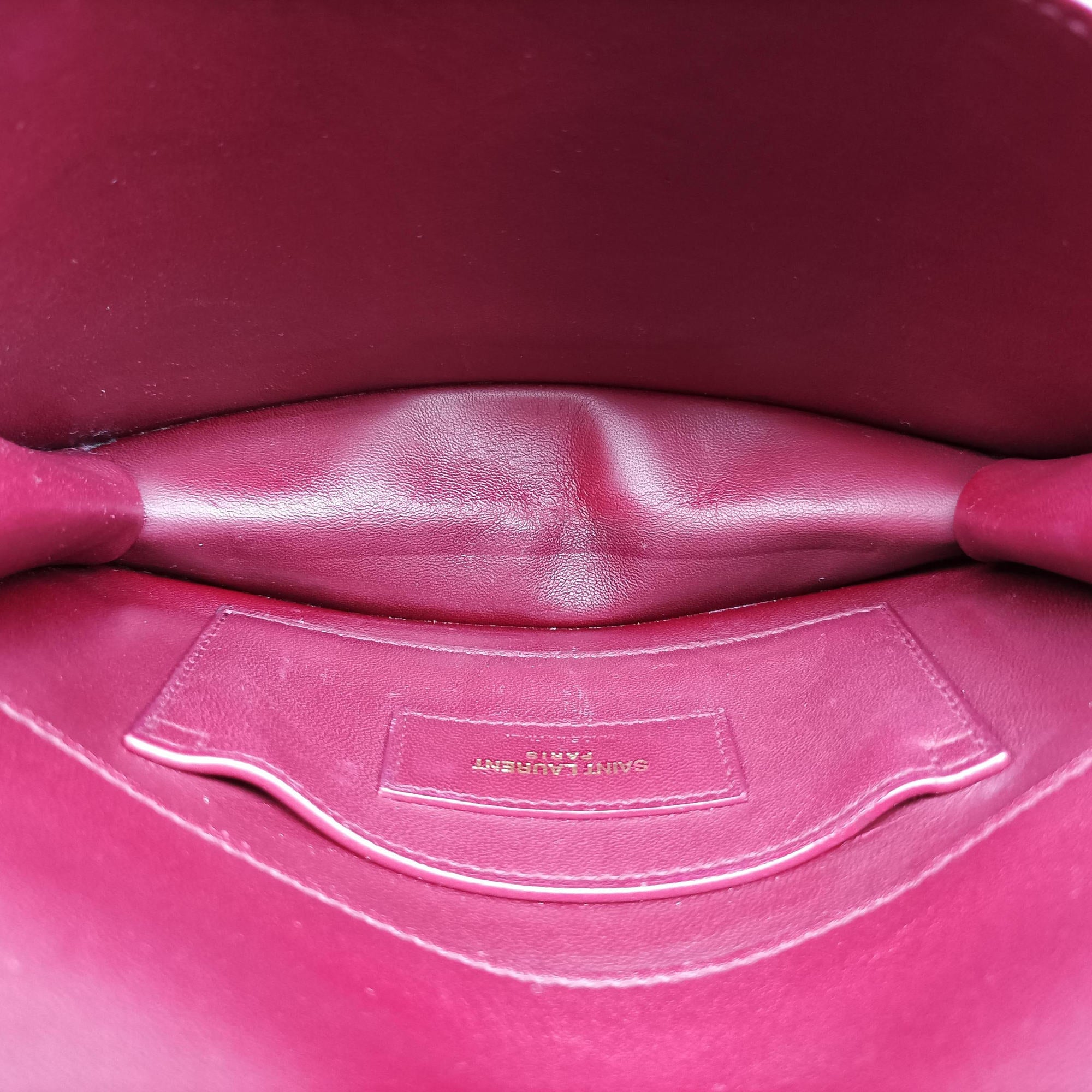 Secondhand Yves Saint Laurent SUNSET Burgundy velour 441972 shoulderbag | stylenewstar