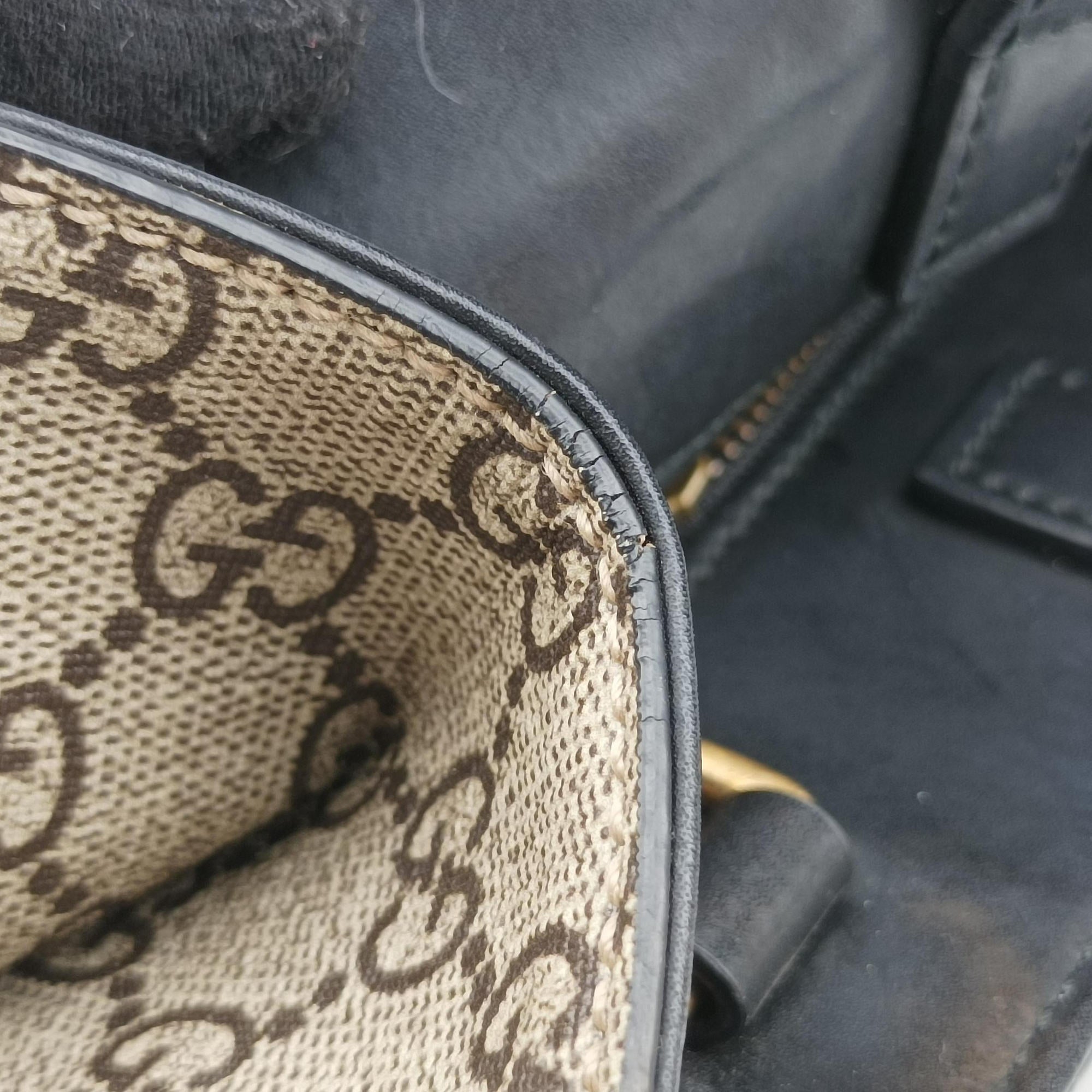 Pre-owned Gucci GG Supreme Wolf Print beige×Multicolour PVC coated canvasｘLeather 450950 shoulderbag | stylenewstar