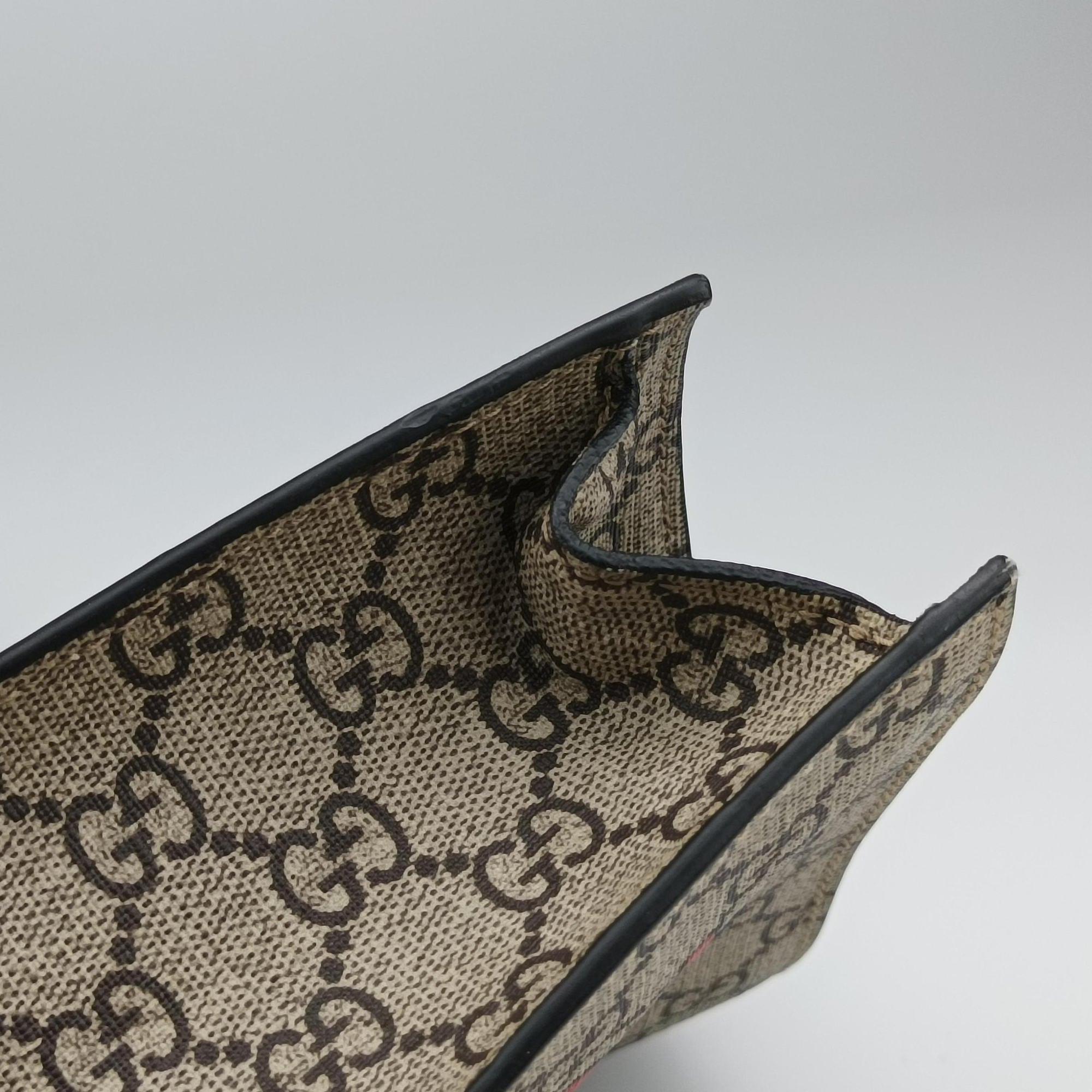 Pre-owned Gucci GG Supreme Wolf Print beige×Multicolour PVC coated canvasｘLeather 450950 shoulderbag | stylenewstar