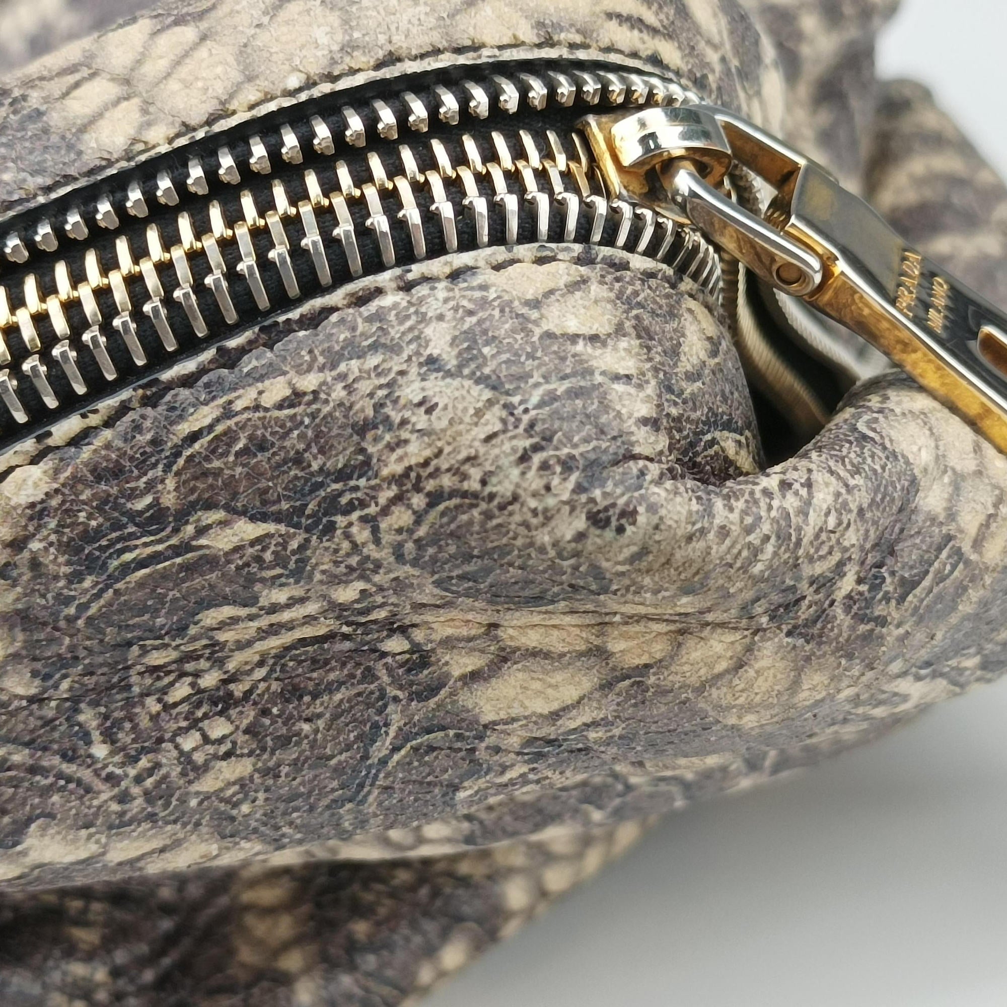 Pre-owned Prada Talco Lace Print Multicolour Leather  handbag | stylenewstar